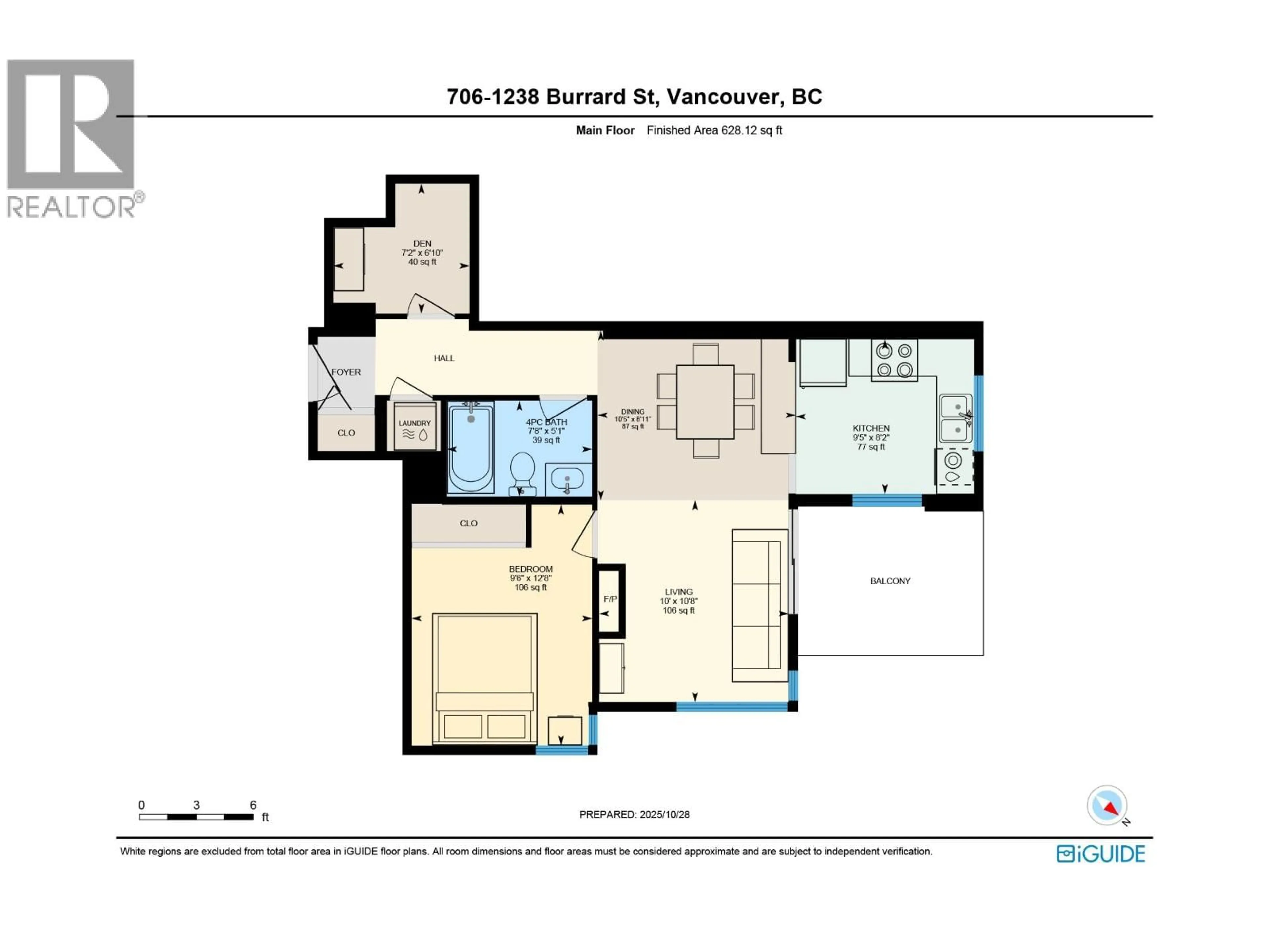 Floor plan for 706 - 1238 BURRARD STREET, Vancouver British Columbia V6Z3E1