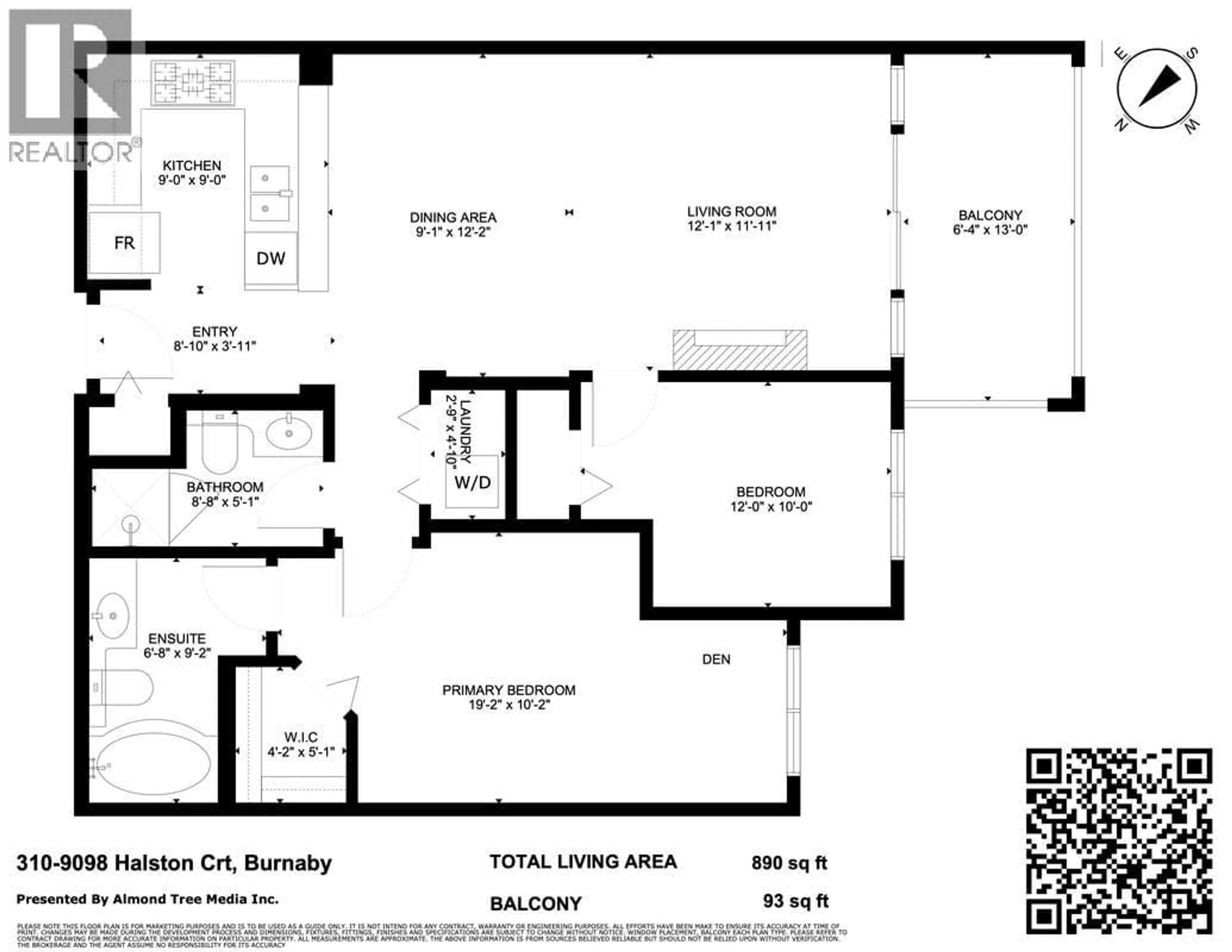 Floor plan for 310 - 9098 HALSTON COURT, Burnaby British Columbia V3N0A6