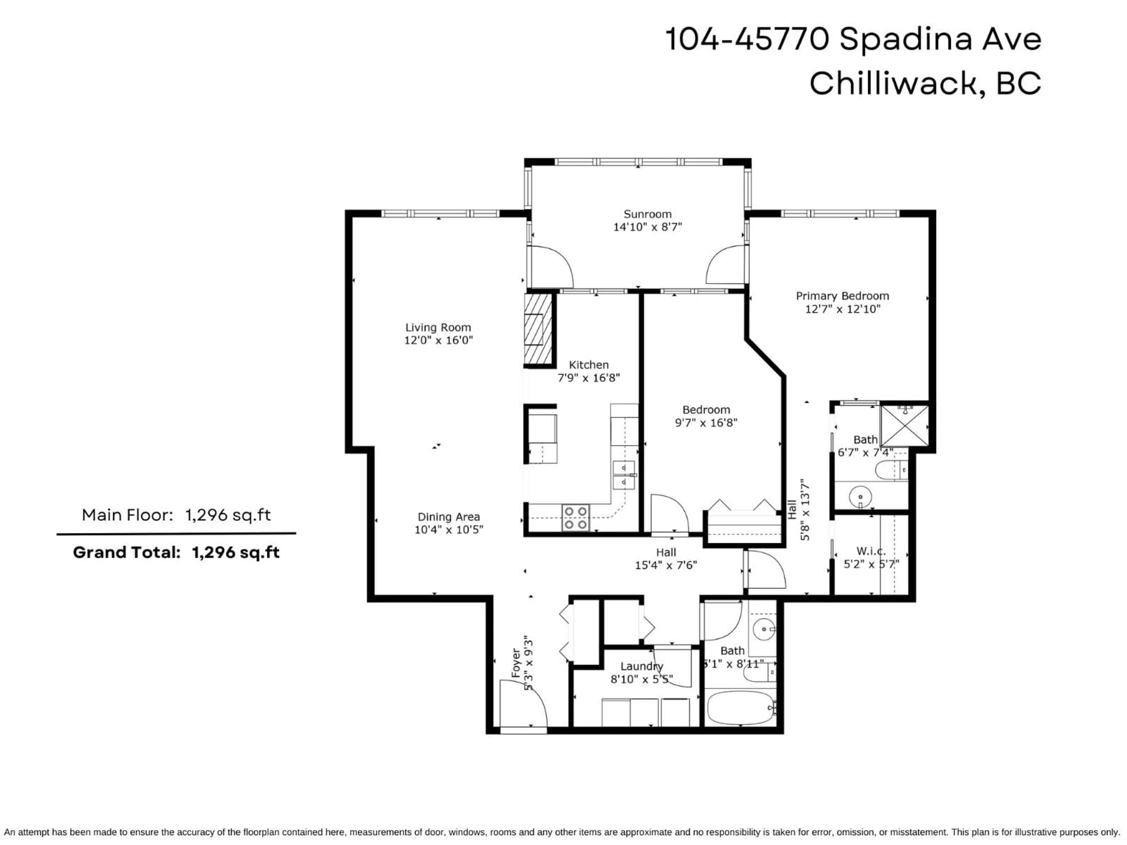 Floor plan for 104 - 45770 SPADINA AVENUE, Chilliwack British Columbia V2P1T6