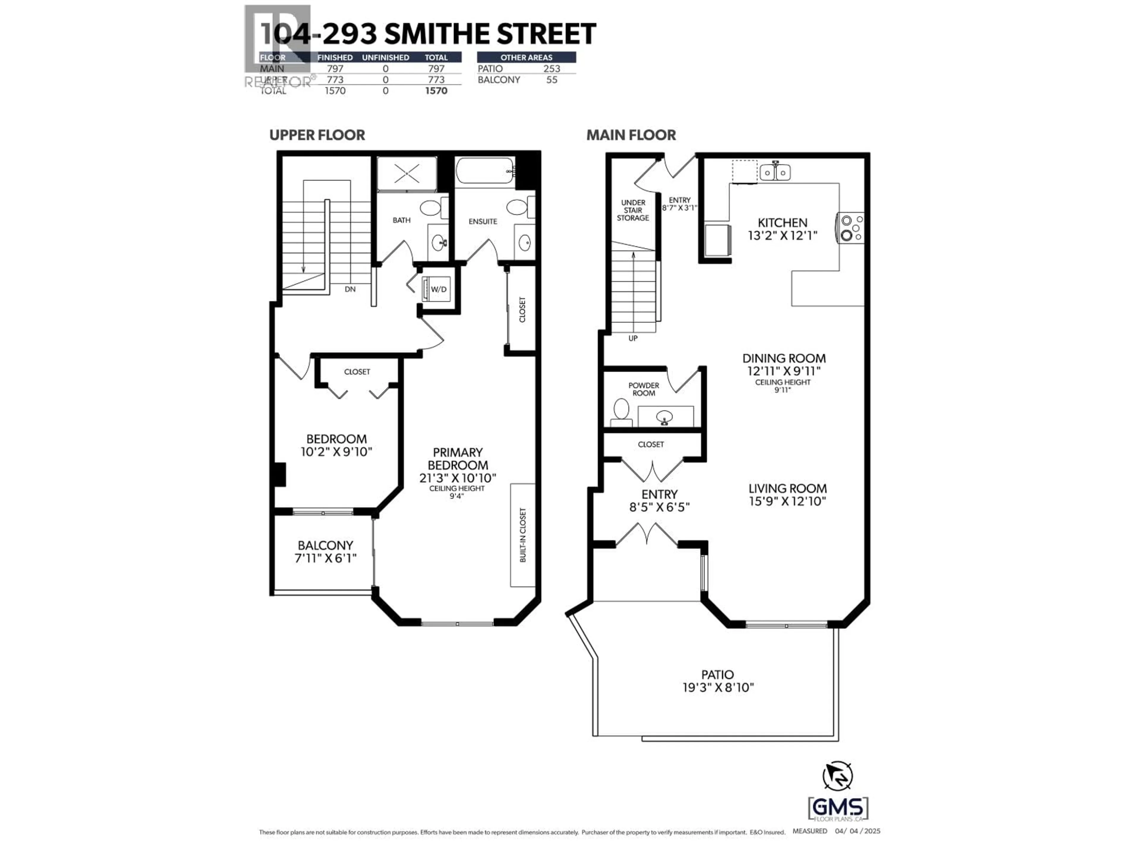 Floor plan for 104 - 293 SMITHE STREET, Vancouver British Columbia V6B5W4