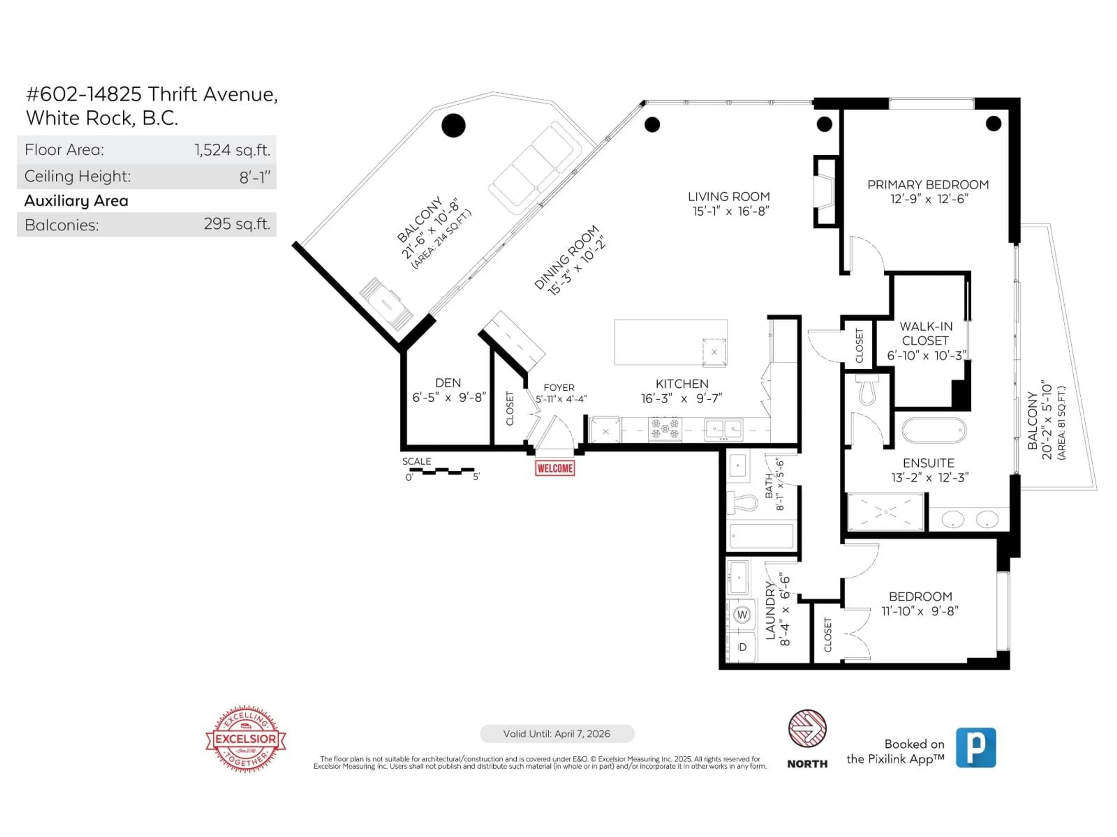 Floor plan for 602 - 14825 THRIFT, White Rock British Columbia V4B2J6