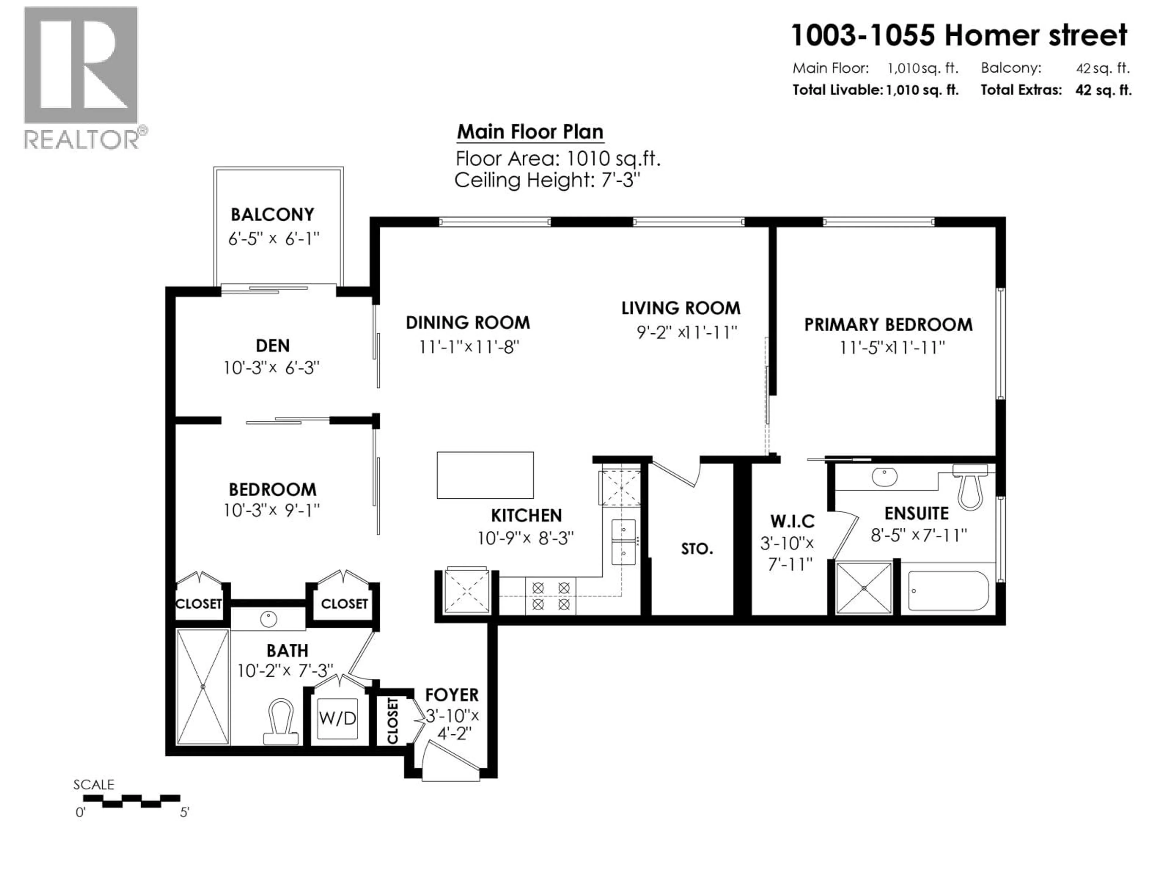 Floor plan for 1003 - 1055 HOMER STREET, Vancouver British Columbia V6B1G3