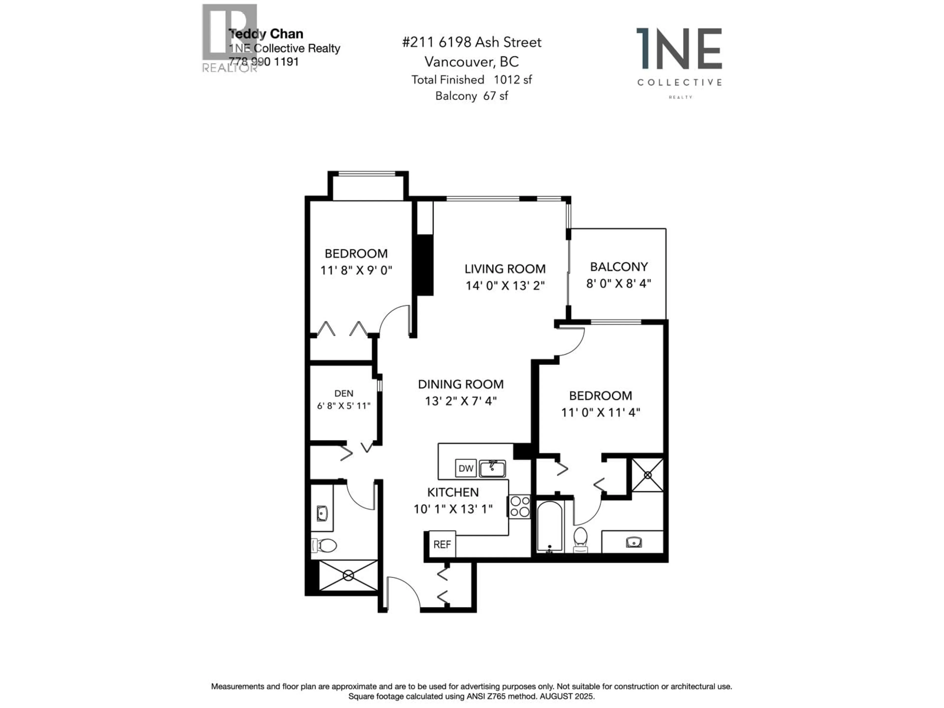 Floor plan for 211 - 6198 ASH STREET, Vancouver British Columbia V5Z3G9