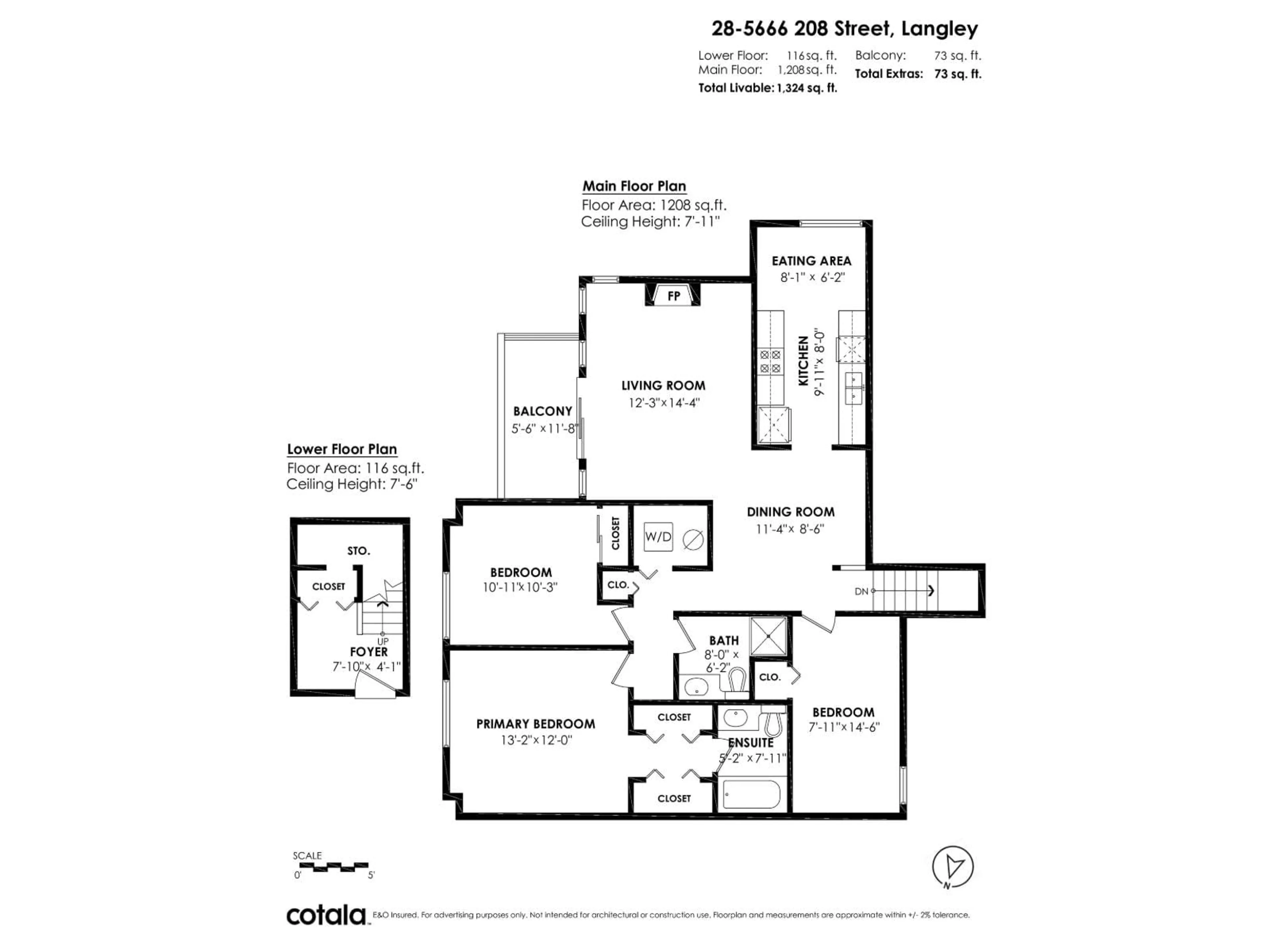 Floor plan for 28 - 5666 208, Langley British Columbia V3A8G4