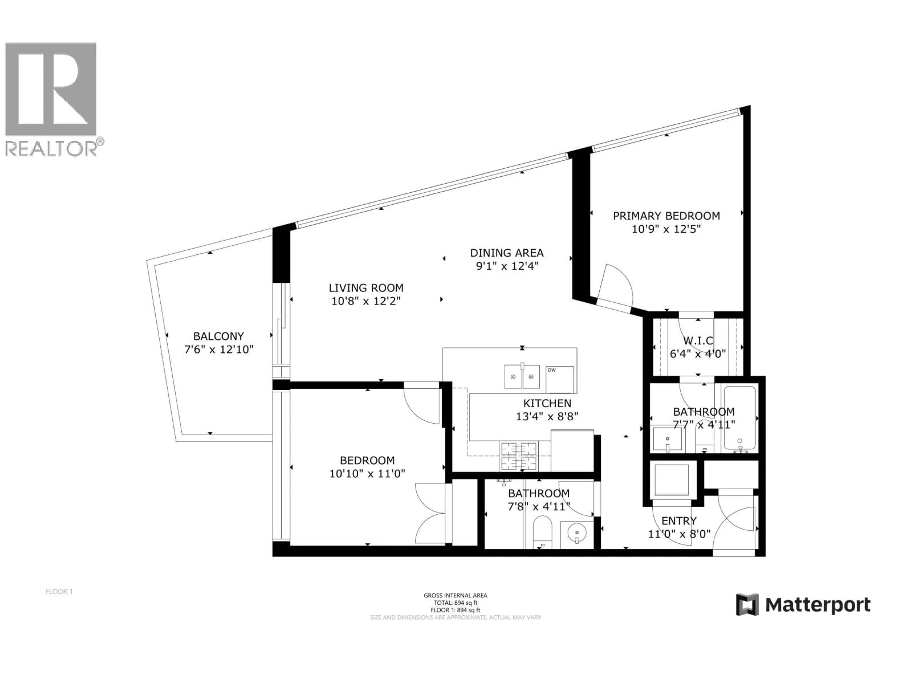 Floor plan for 603 - 7362 ELMBRIDGE WAY, Richmond British Columbia V6X0A6