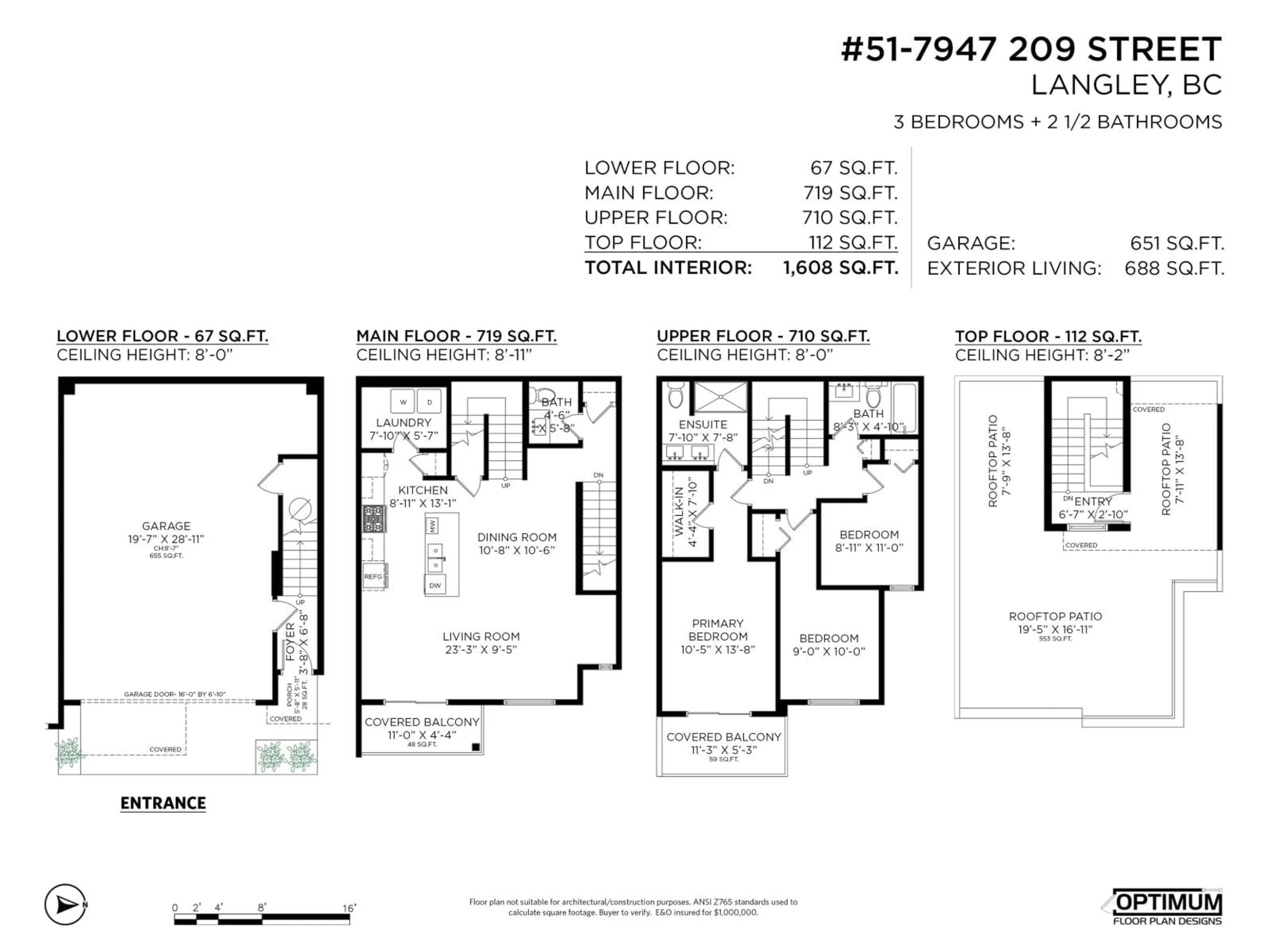 Floor plan for 51 - 7947 209, Langley British Columbia V2Y2C8