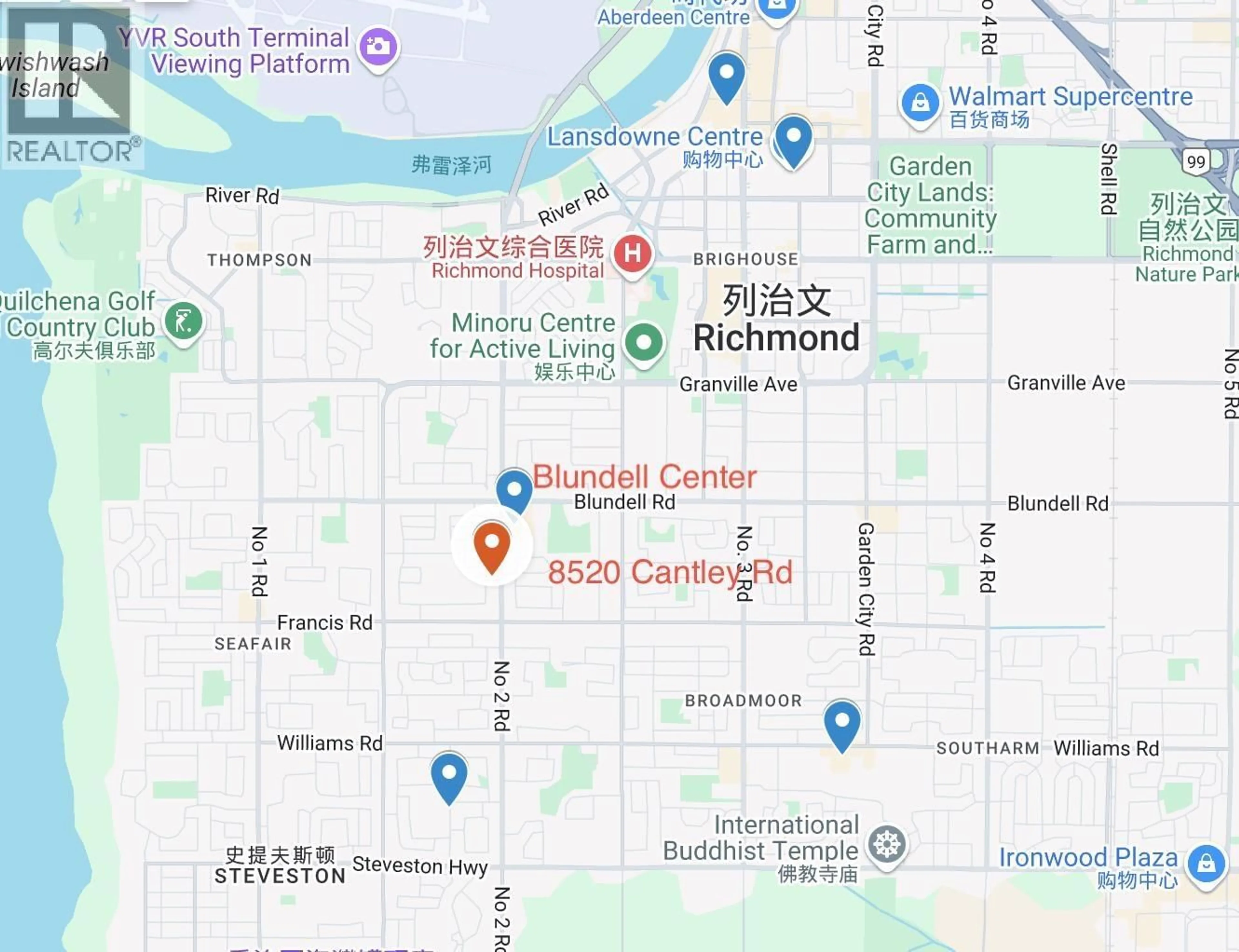 Picture of a map for 8520 CANTLEY ROAD, Richmond British Columbia V7C3R9