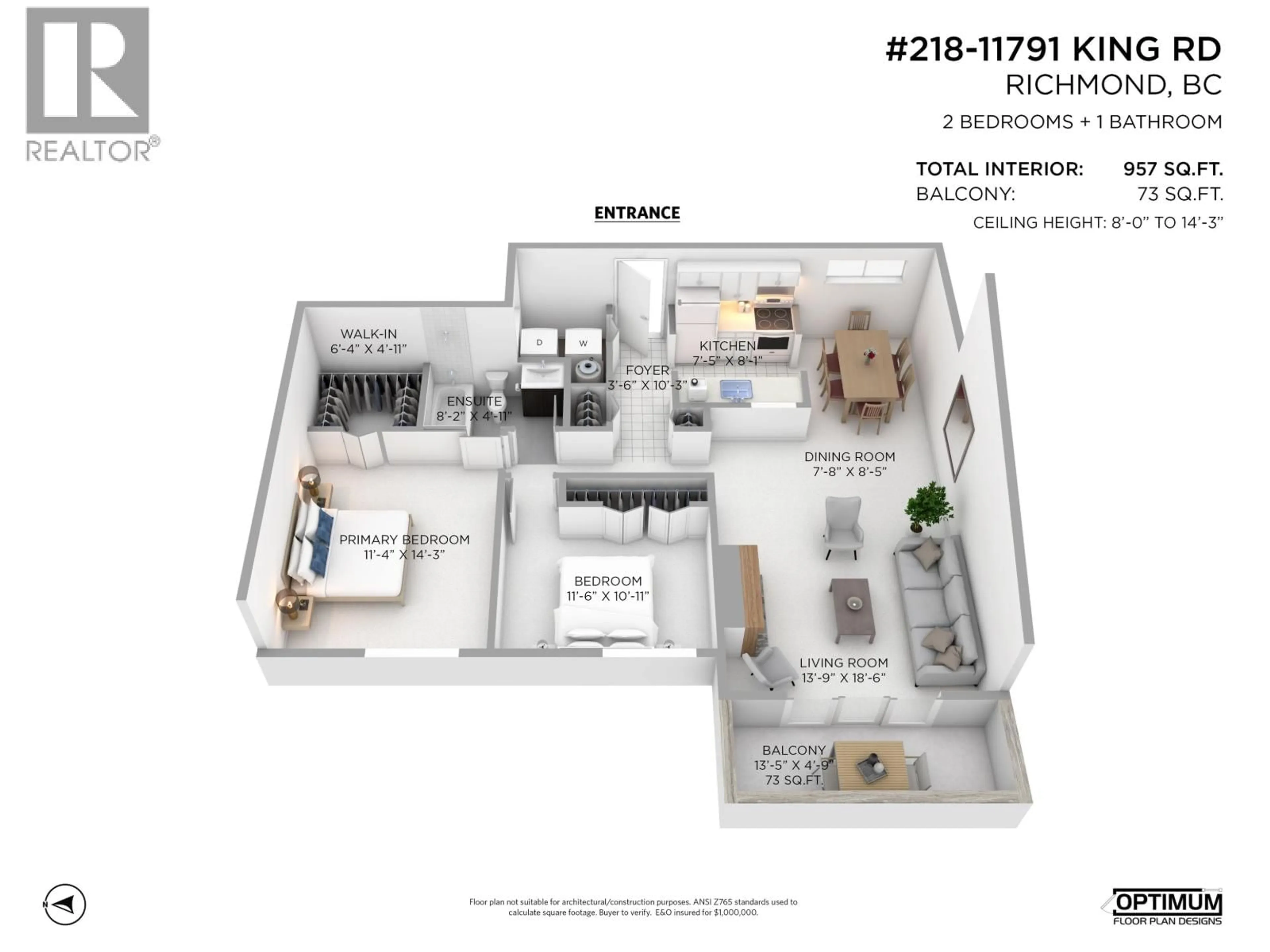 Floor plan for 218 - 11791 KING ROAD, Richmond British Columbia V7A3B5