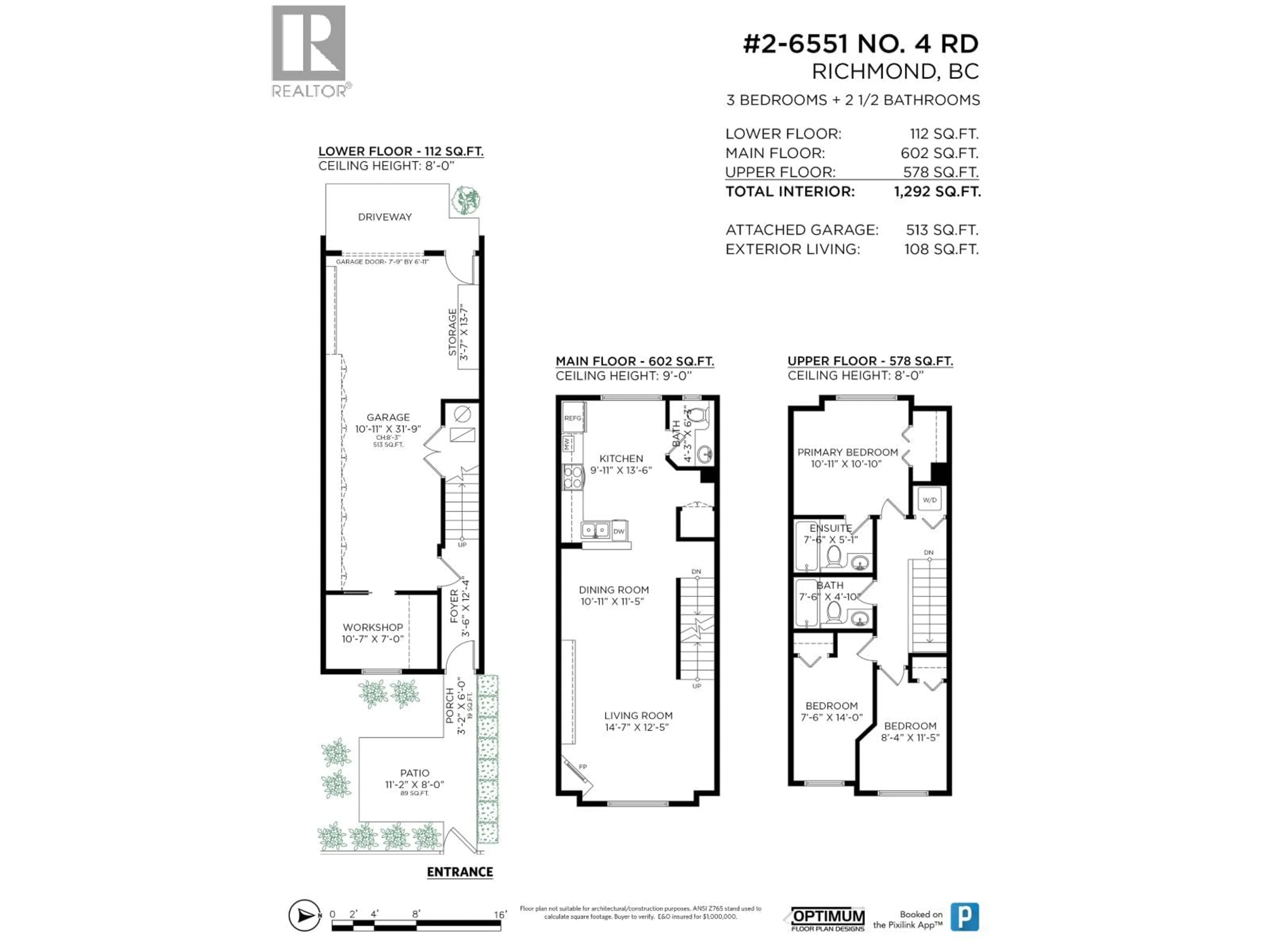 Floor plan for 2 - 6551 NO. 4 ROAD, Richmond British Columbia V6Y2T2
