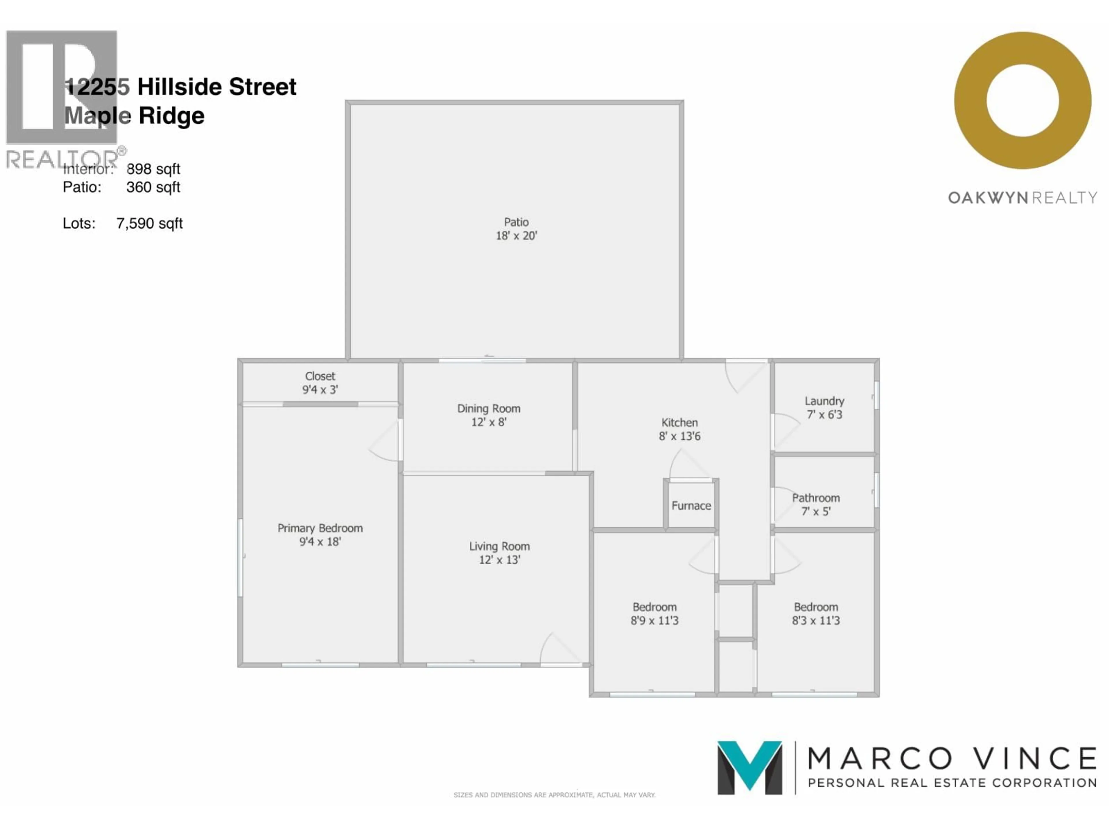 Floor plan for 12255 HILLSIDE STREET, Maple Ridge British Columbia V2X5W9