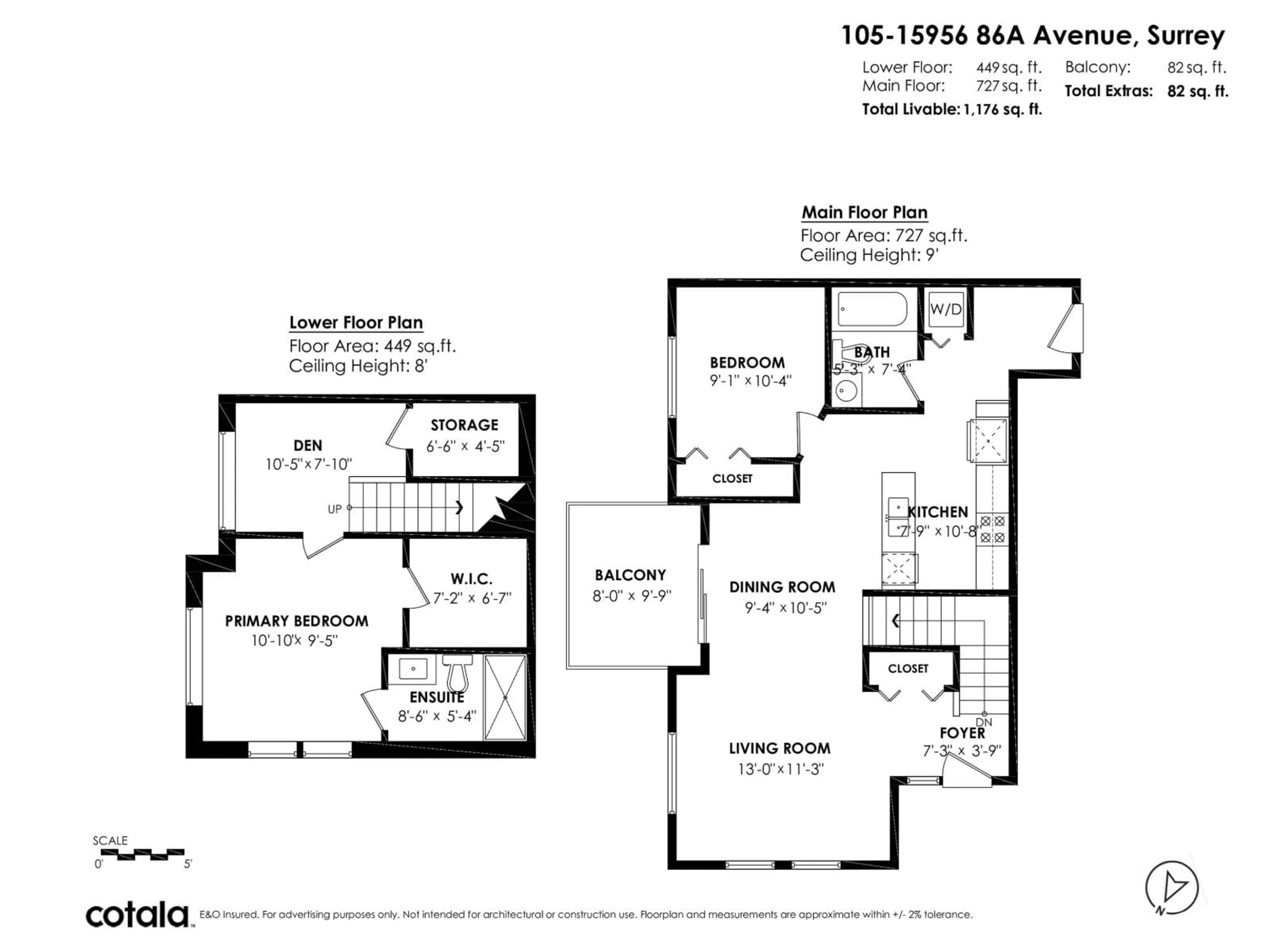 Floor plan for 105 - 15956 86A, Surrey British Columbia V4N6N8