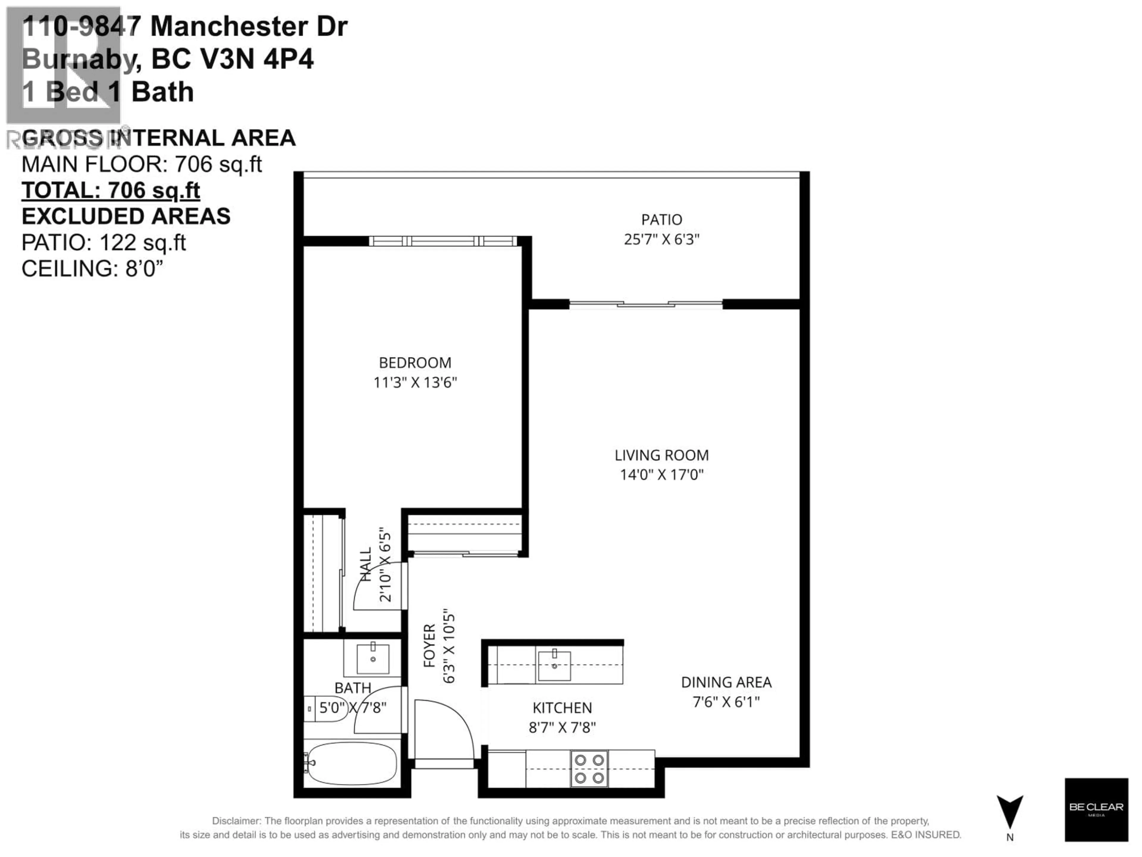 Floor plan for 110 - 9847 MANCHESTER DRIVE, Burnaby British Columbia V3N4P4