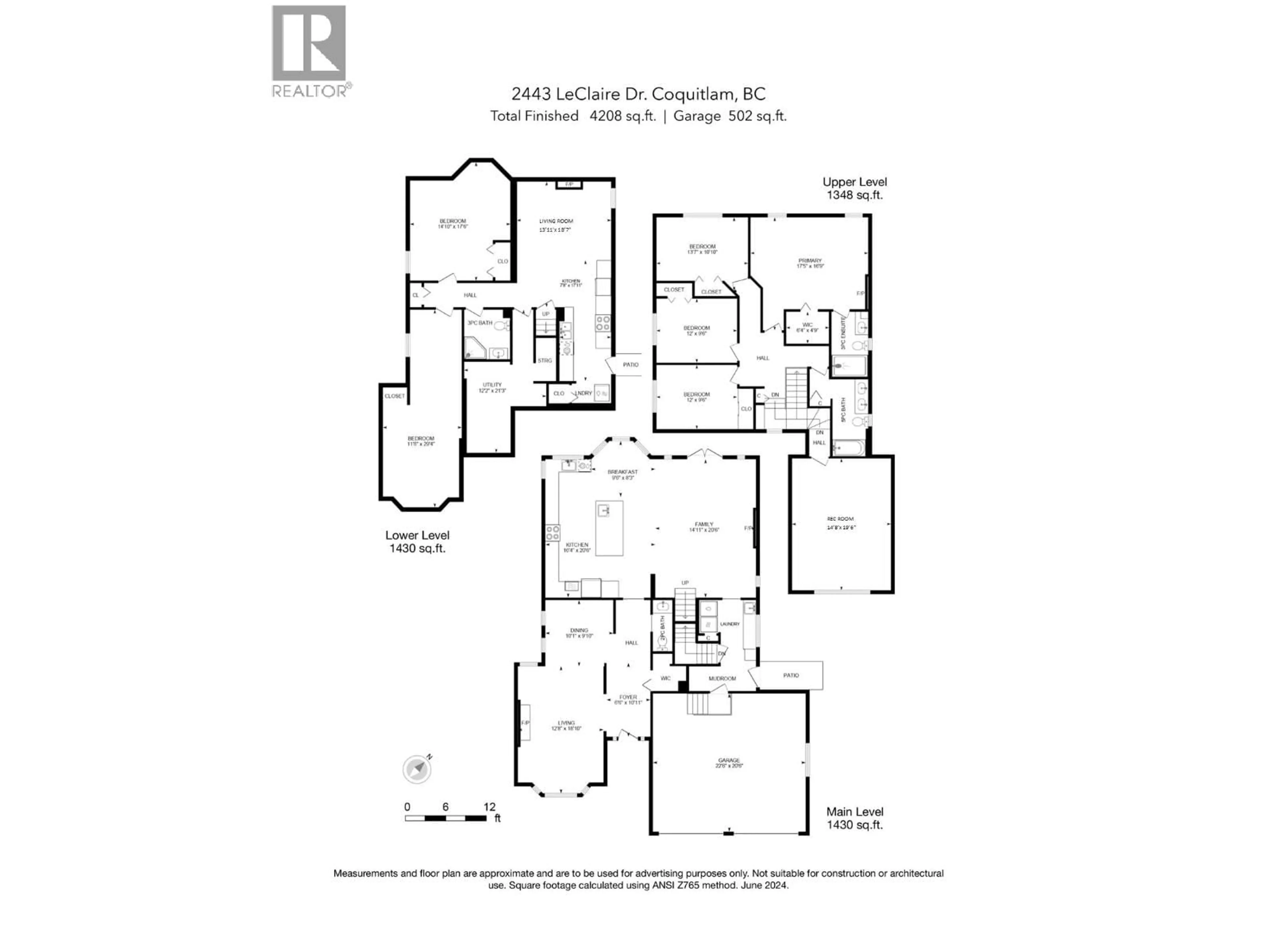 Floor plan for 2443 LECLAIR DRIVE, Coquitlam British Columbia V3K6G7