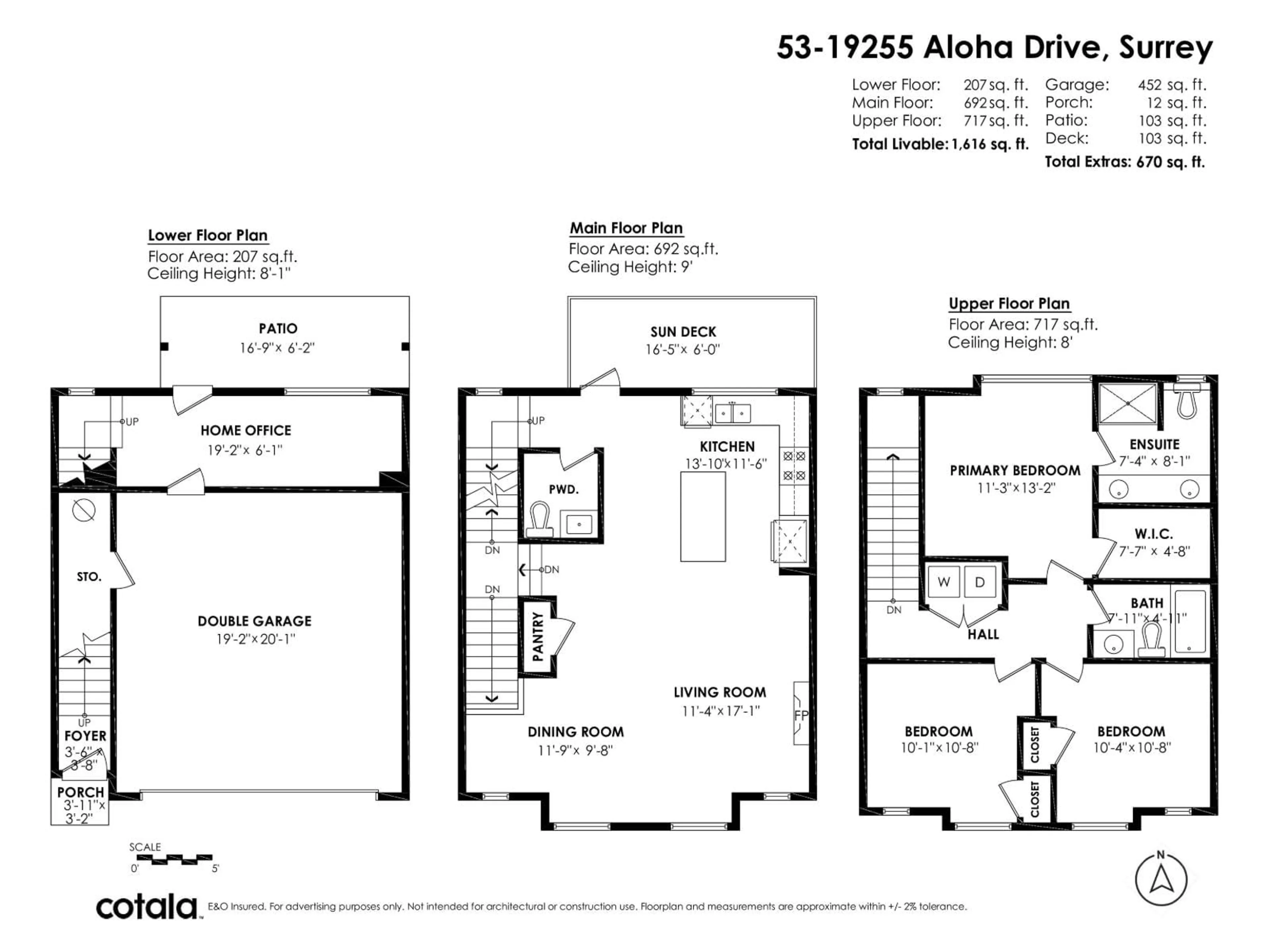 Floor plan for 53 - 19255 ALOHA, Surrey British Columbia V4N6T8