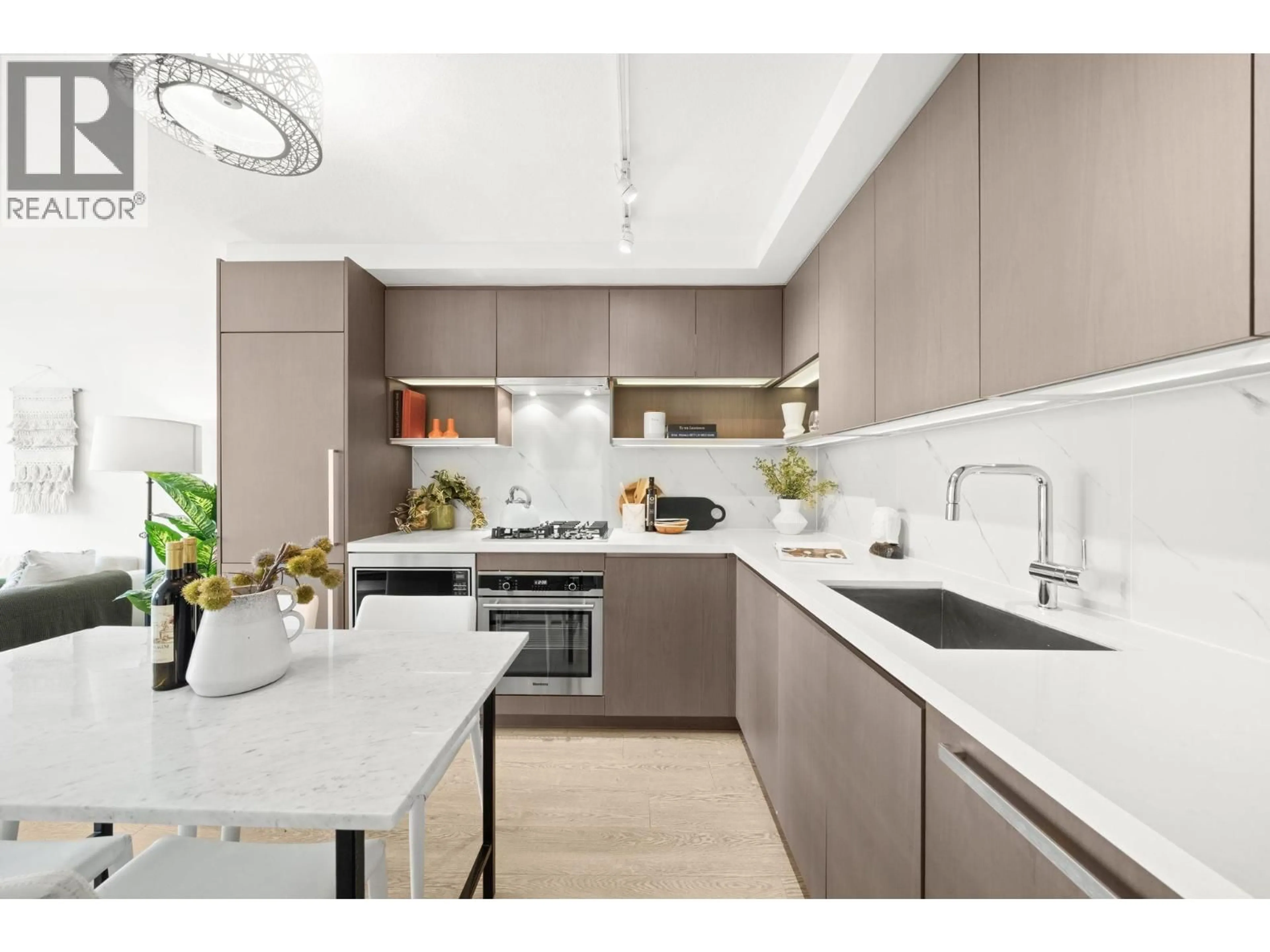 Contemporary kitchen, ceramic/tile floor for 617 - 8833 HAZELBRIDGE WAY, Richmond British Columbia V6X0N3