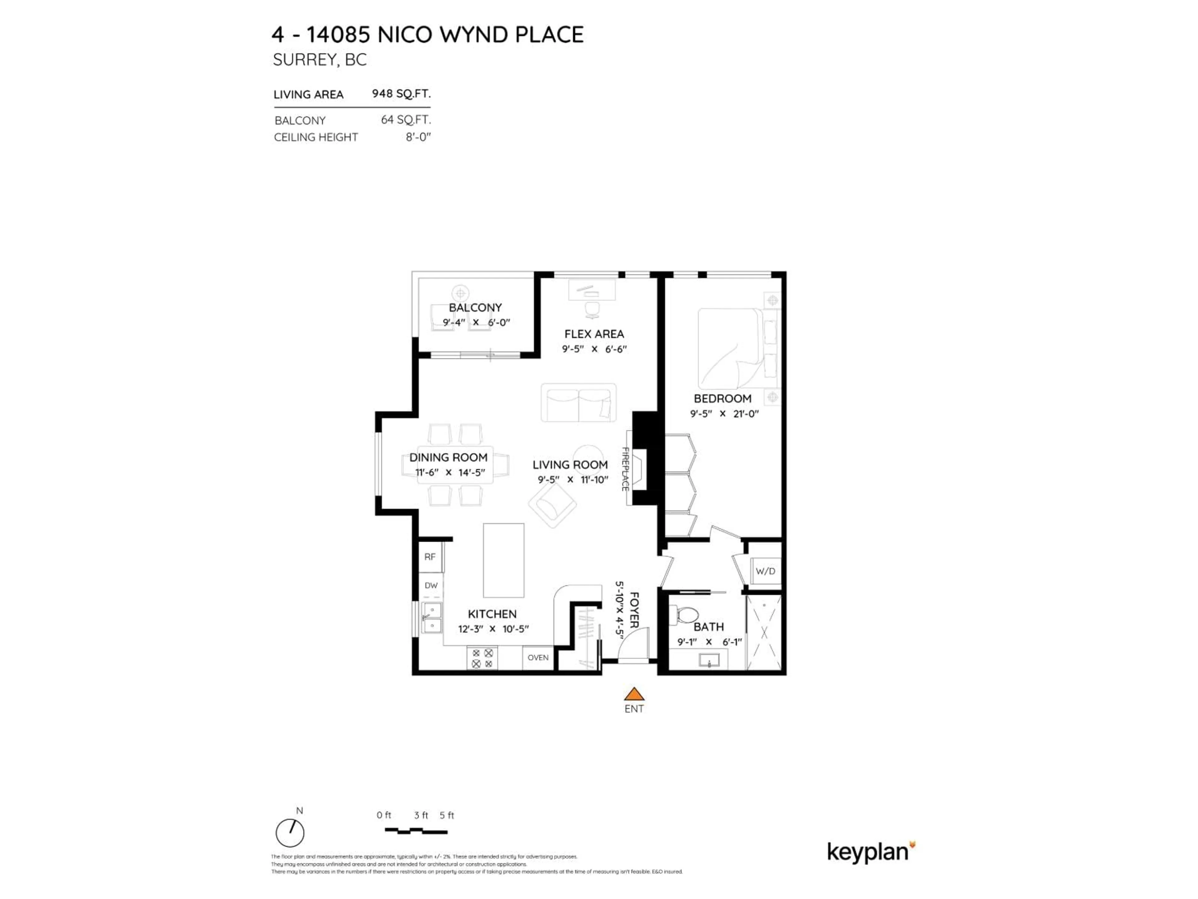 Floor plan for 4 - 14085 NICO WYND, Surrey British Columbia V4P1J2