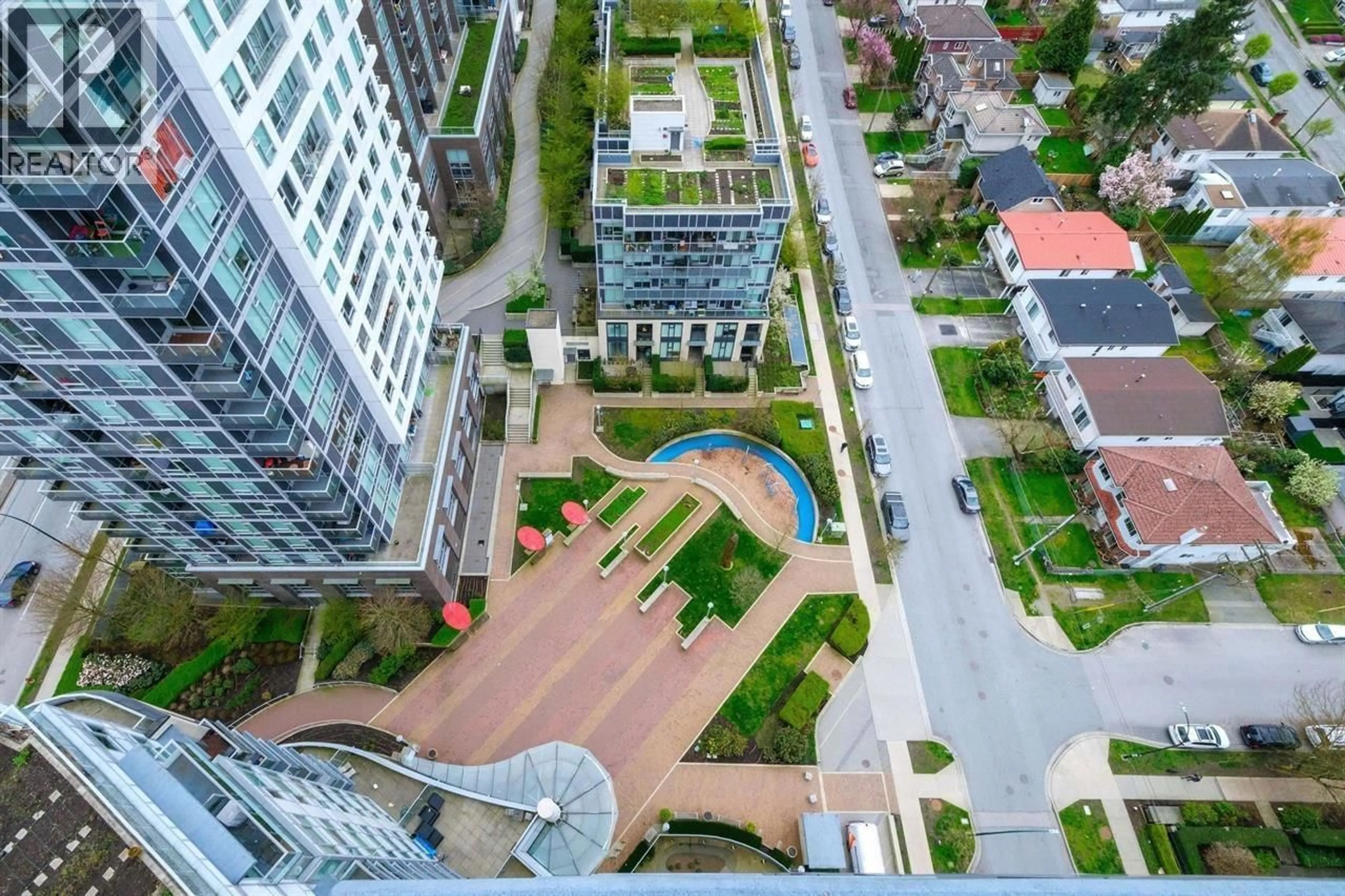 A pic from outside/outdoor area/front of a property/back of a property/a pic from drone, city buildings view from balcony for 2101 - 5470 ORMIDALE STREET, Vancouver British Columbia V5R0G6