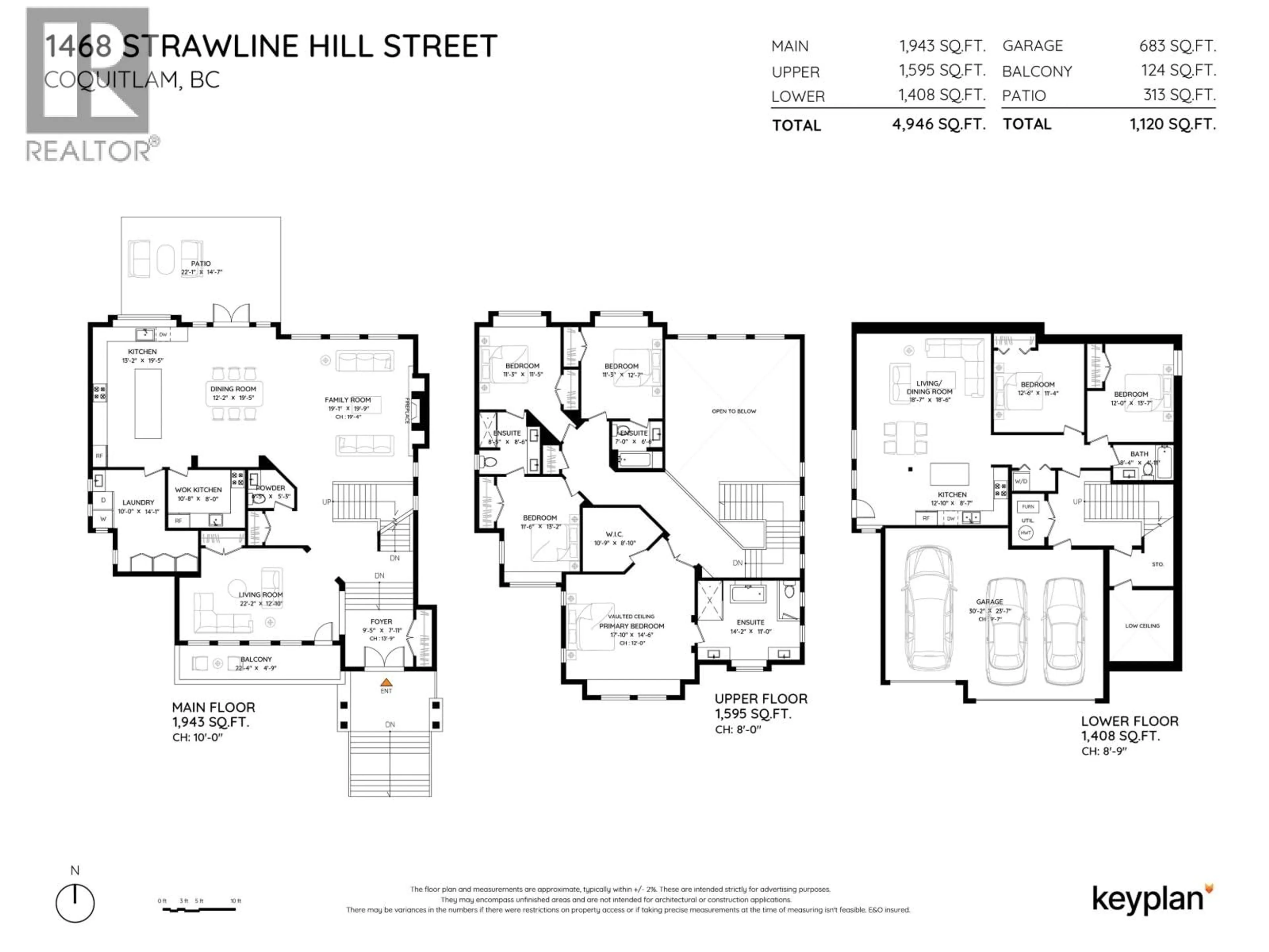 Floor plan for 1468 STRAWLINE HILL STREET, Coquitlam British Columbia V3E0L7