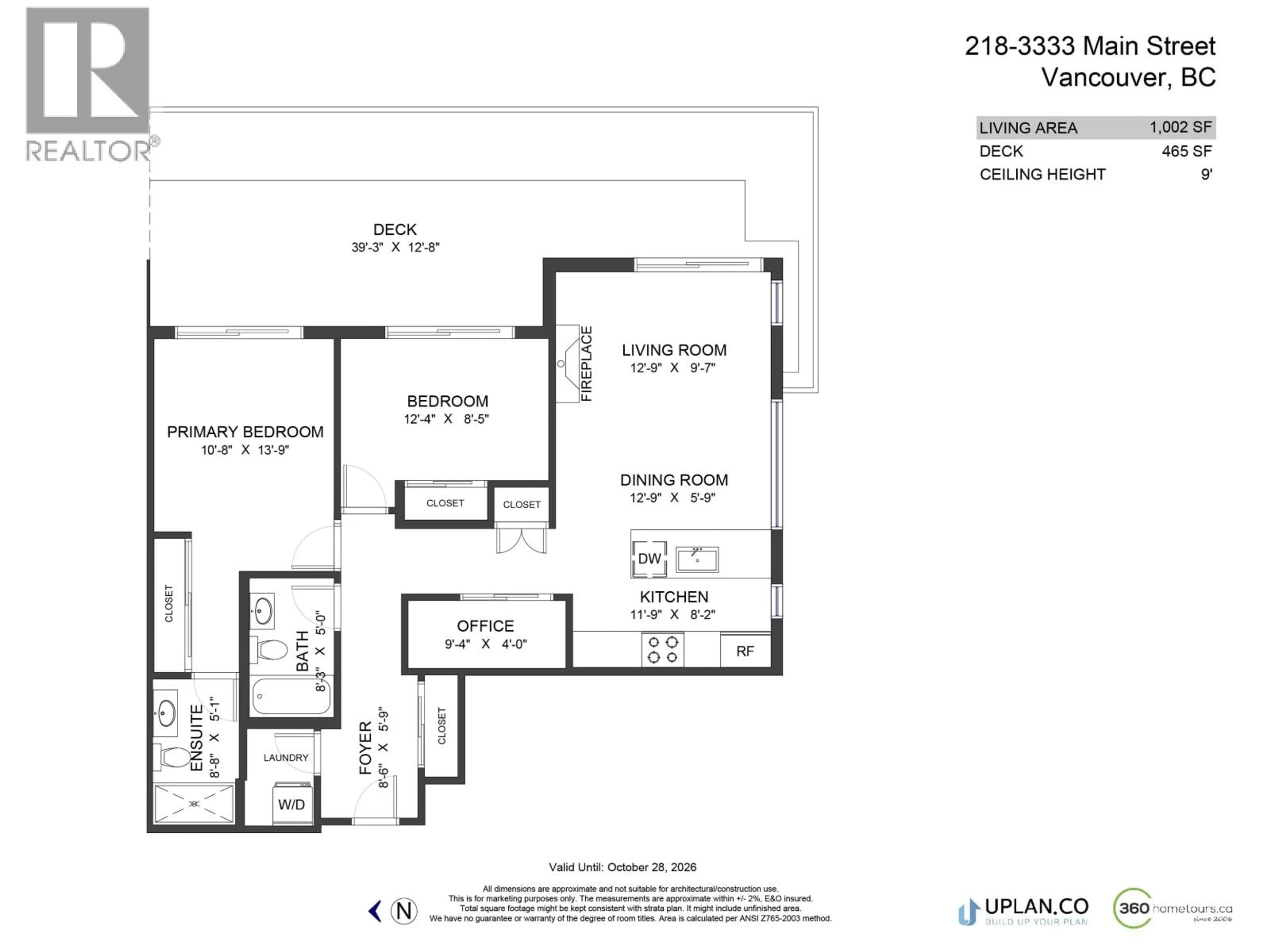 Floor plan for 218 - 3333 MAIN STREET, Vancouver British Columbia V5V3M8