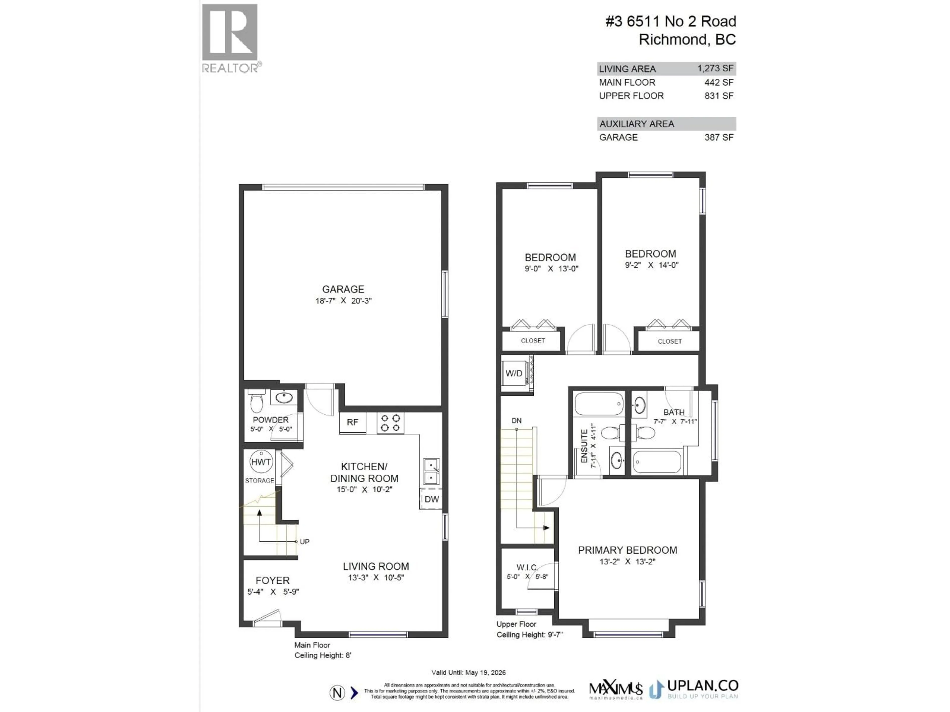 Floor plan for 3 - 6511 NO. 2 ROAD, Richmond British Columbia V7C3L4