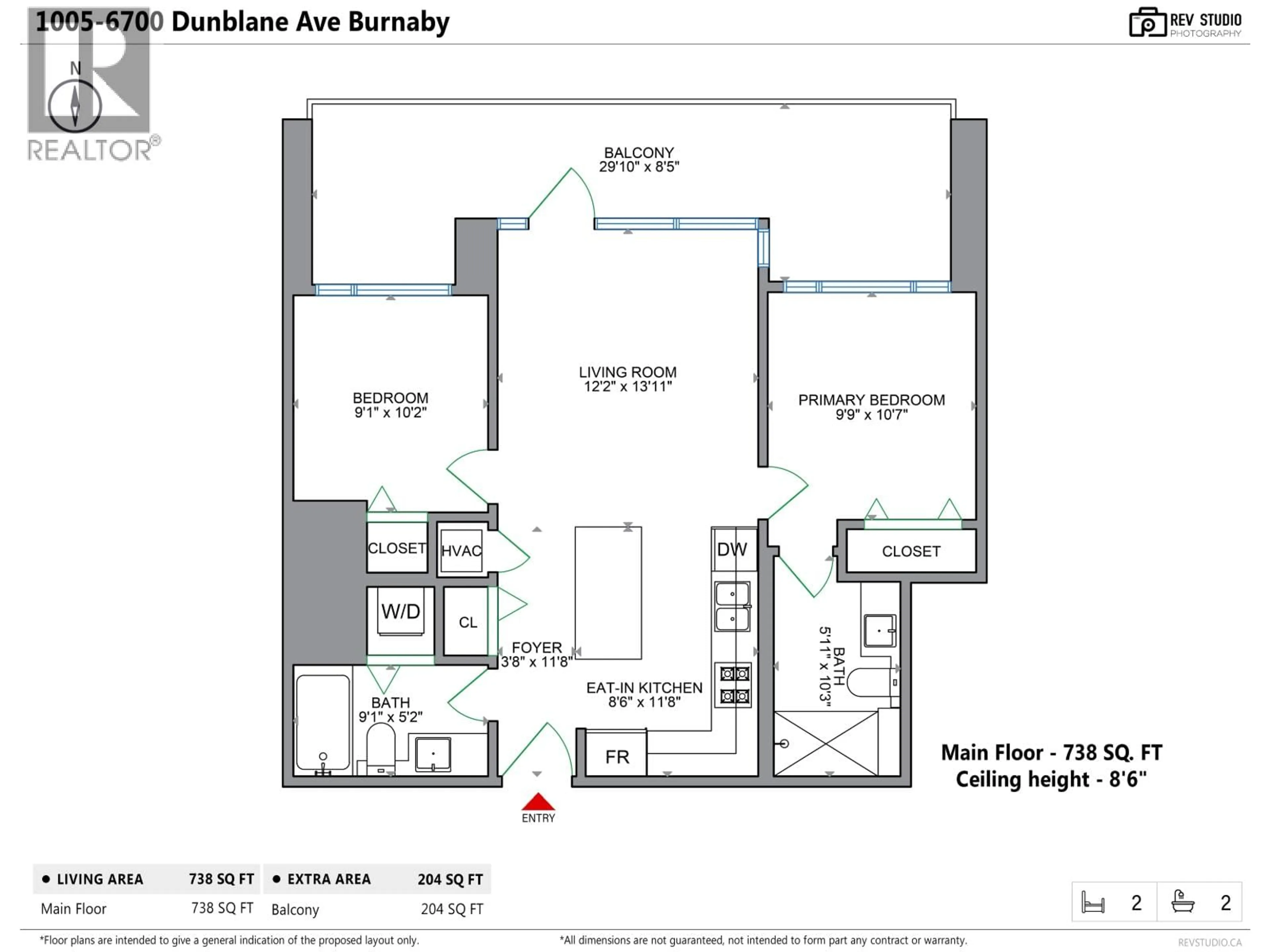 Floor plan for 1005 - 6700 DUNBLANE AVENUE, Burnaby British Columbia V5H0J3