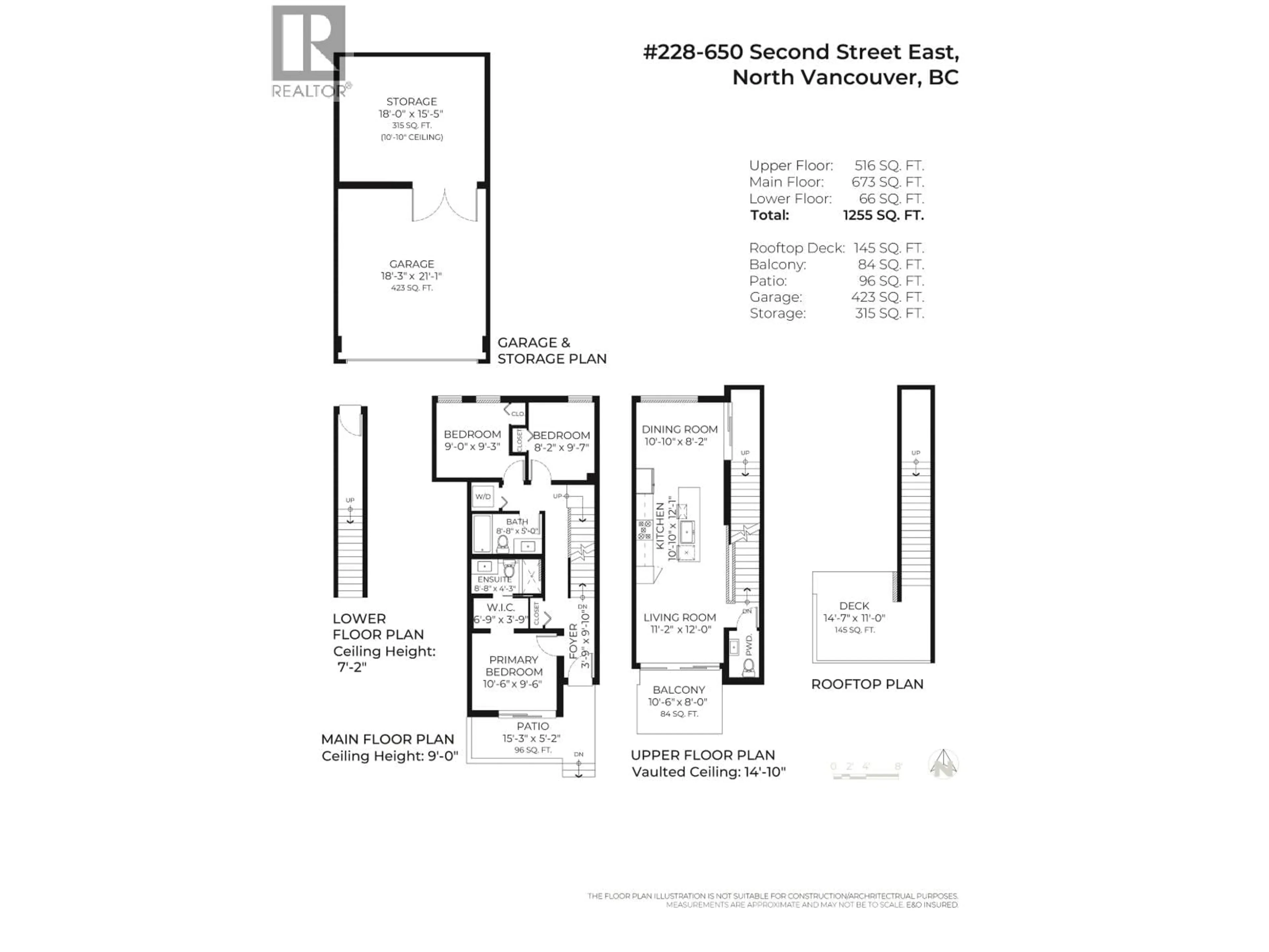 Floor plan for 228 - 650 2ND STREET, North Vancouver British Columbia V7M1E3