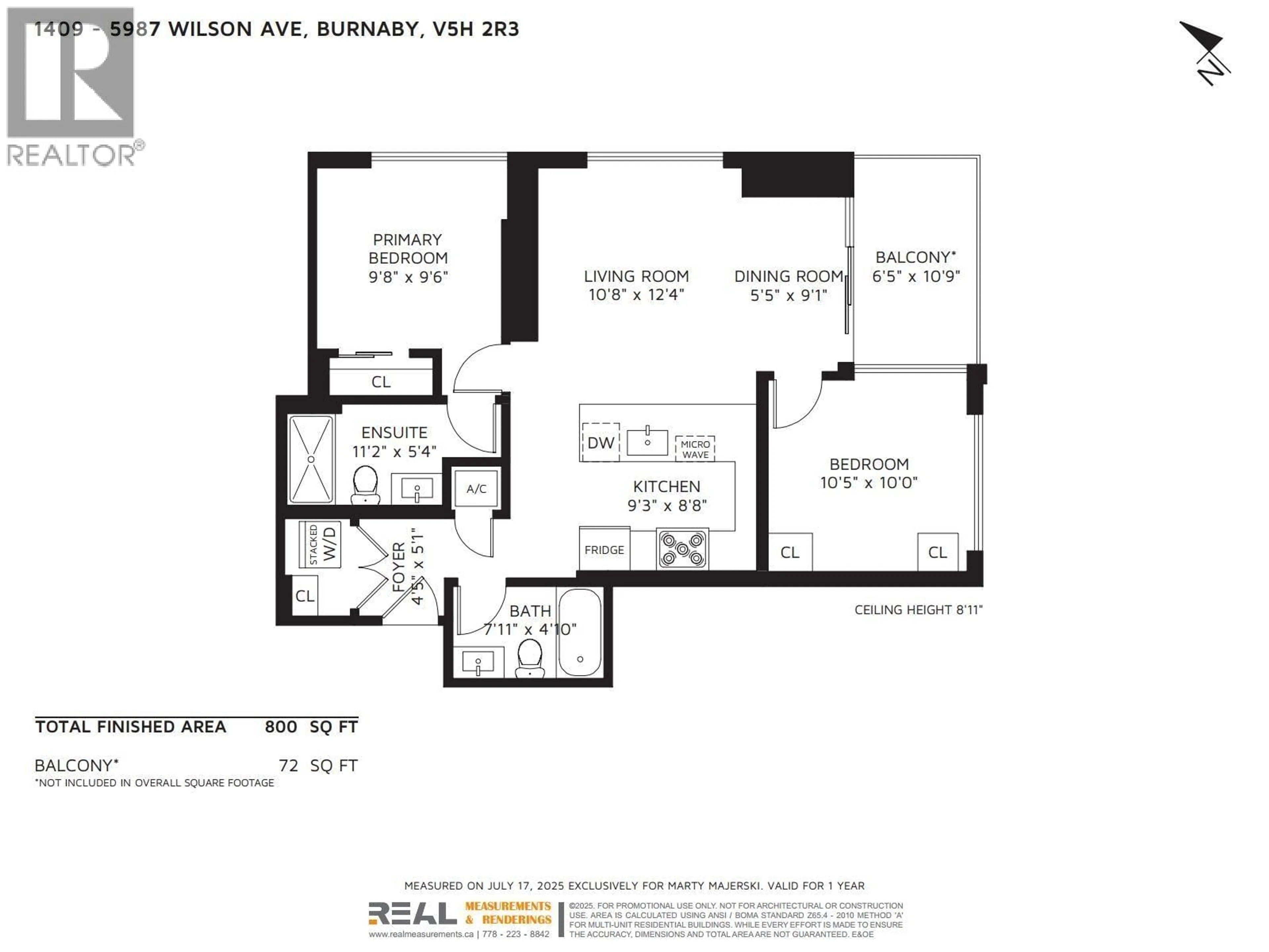 Floor plan for 1409 - 5987 WILSON AVENUE, Burnaby British Columbia V5H0L7