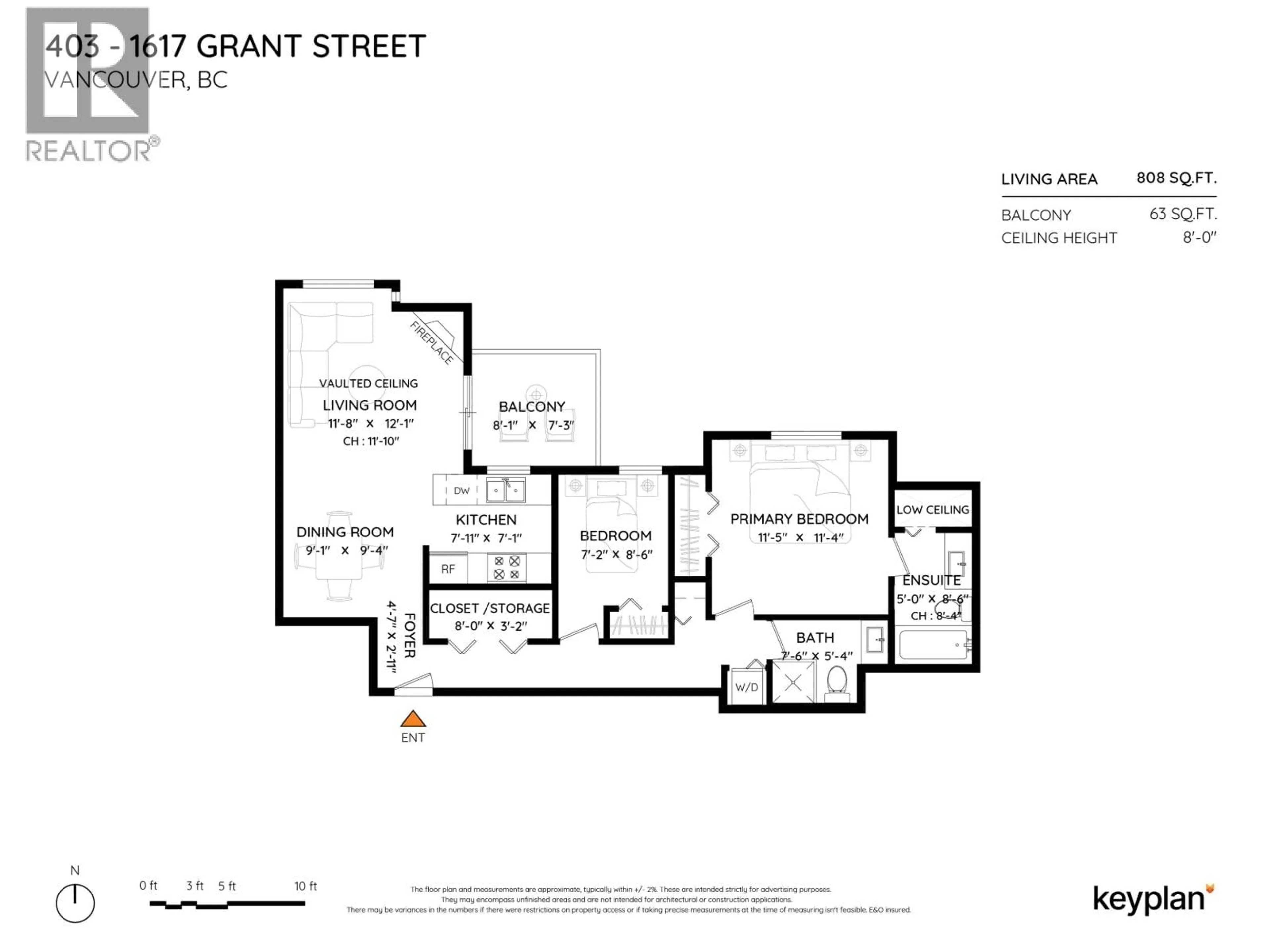 Floor plan for 403 - 1617 GRANT STREET, Vancouver British Columbia V5L2Y4
