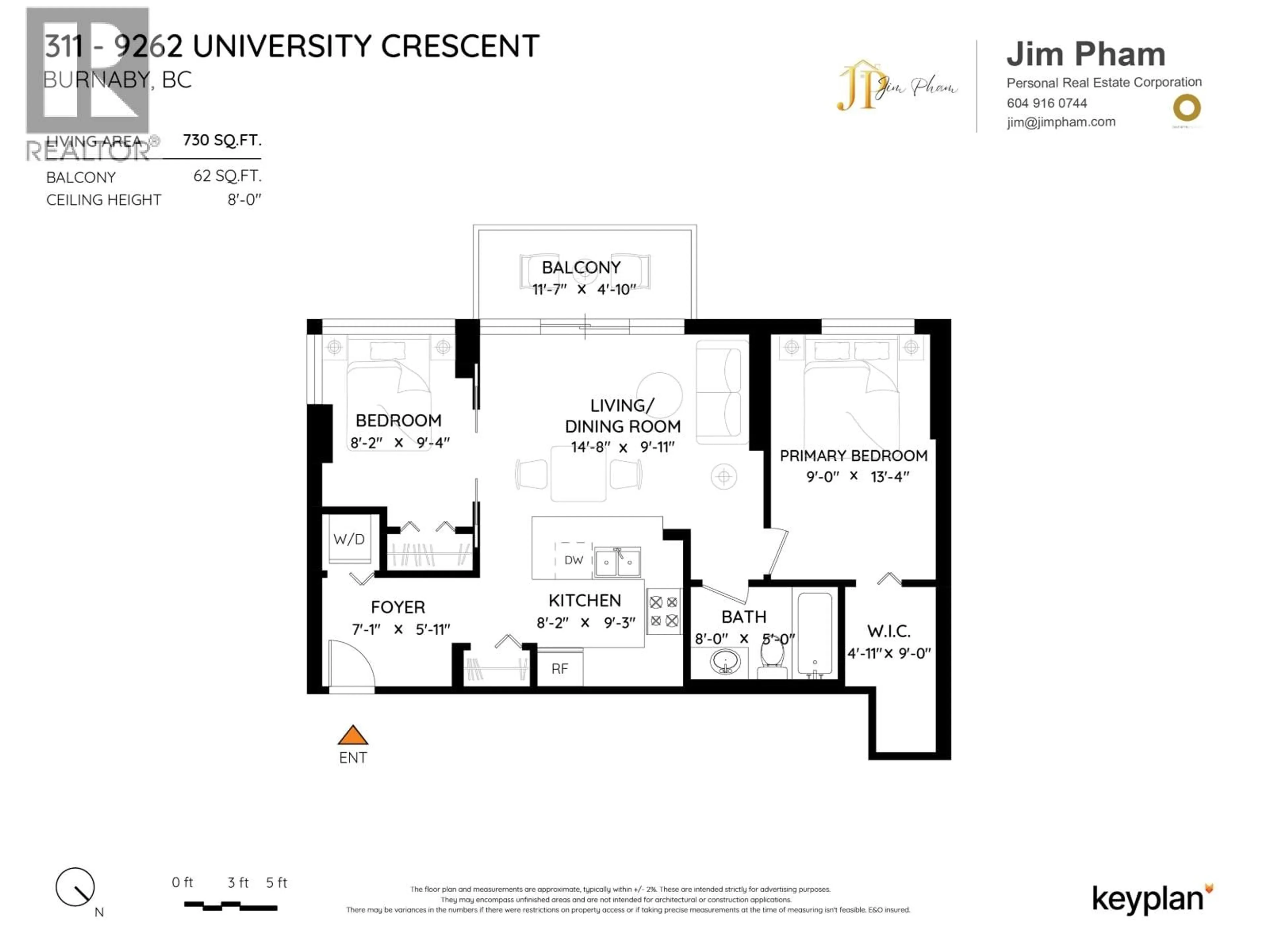 Floor plan for 311 - 9262 UNIVERSITY CRESCENT, Burnaby British Columbia V5A0A4