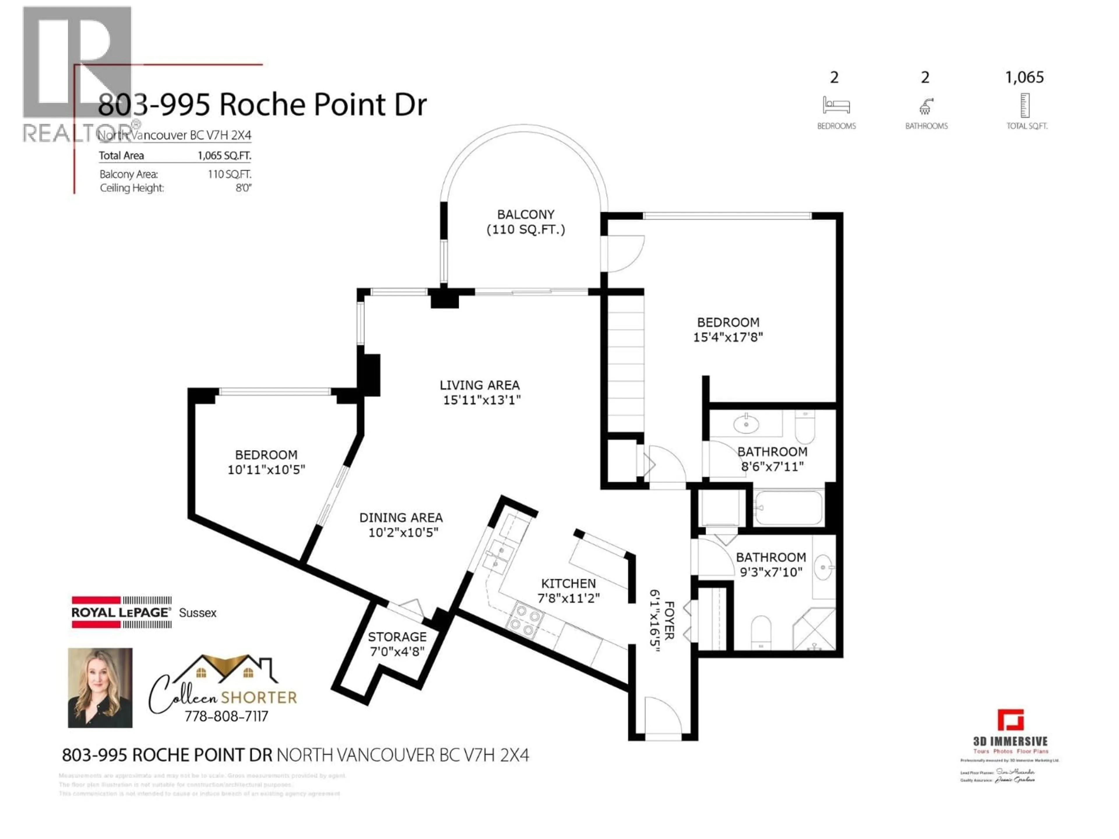 Floor plan for 803 - 995 ROCHE POINT DRIVE, North Vancouver British Columbia V7H2X4