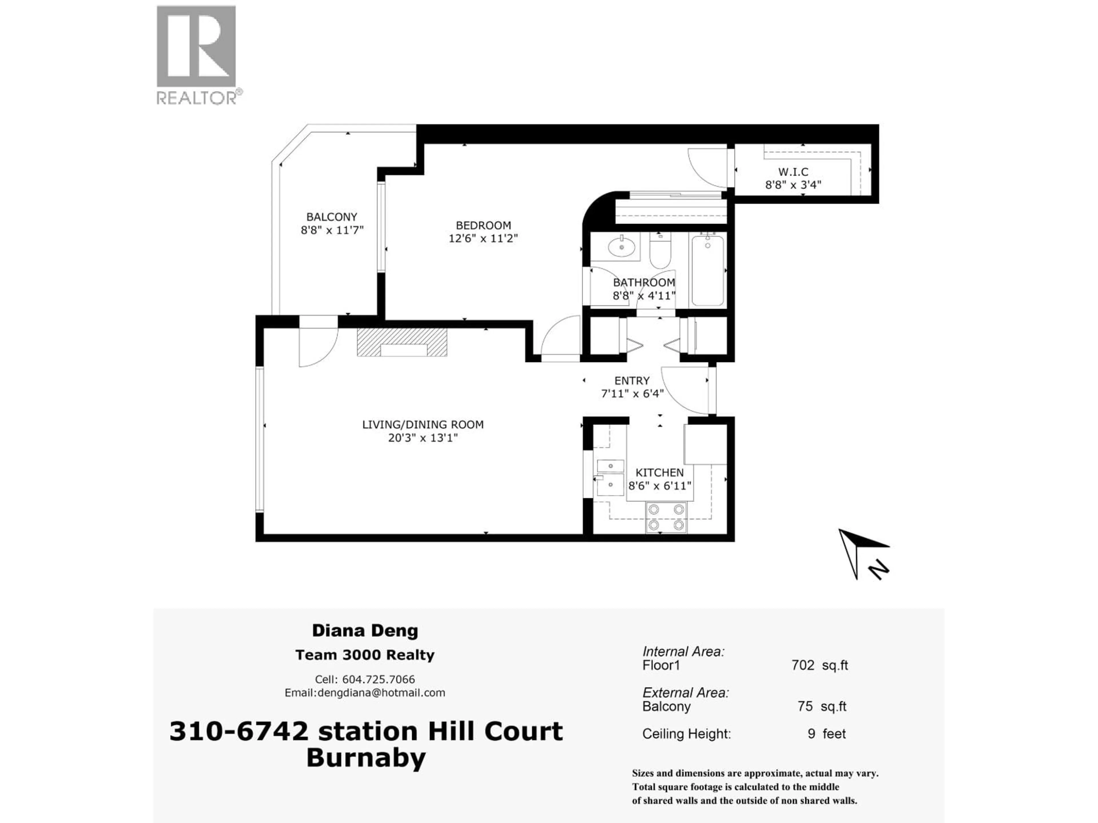 Floor plan for 310 - 6742 STATION HILL COURT, Burnaby British Columbia V3N4V2