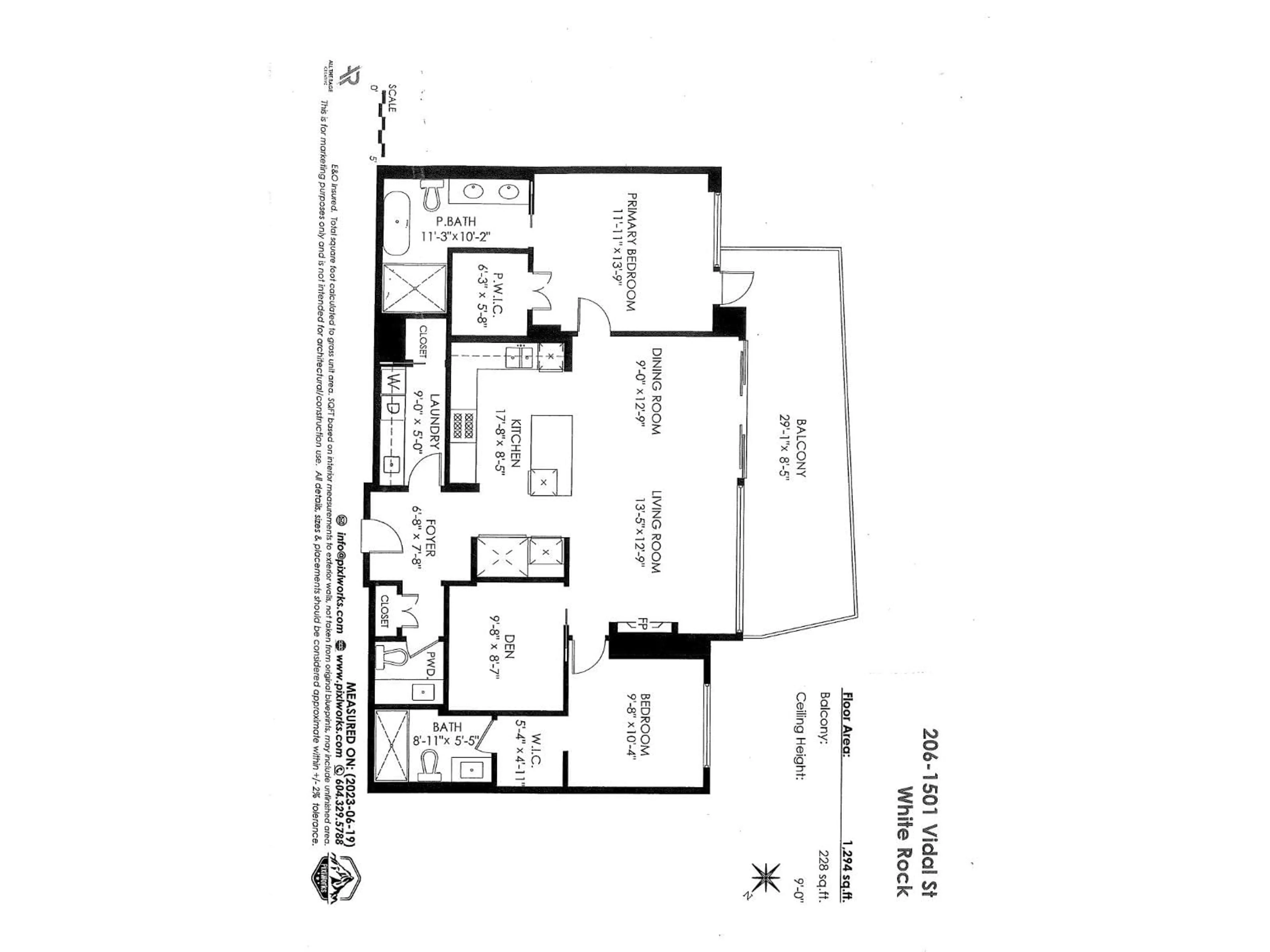 Floor plan for 206 - 1501 VIDAL, White Rock British Columbia V4B0B5