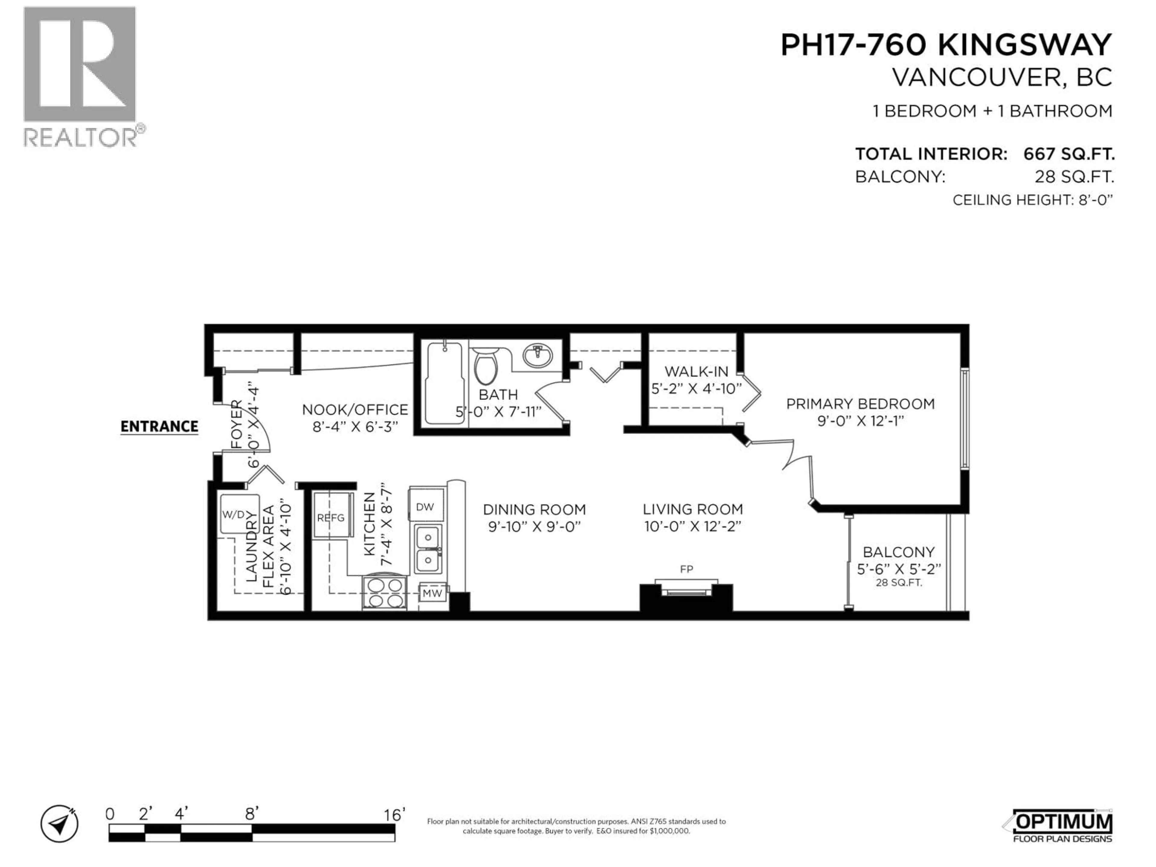 Floor plan for PH17 - 760 KINGSWAY, Vancouver British Columbia V5V3C1