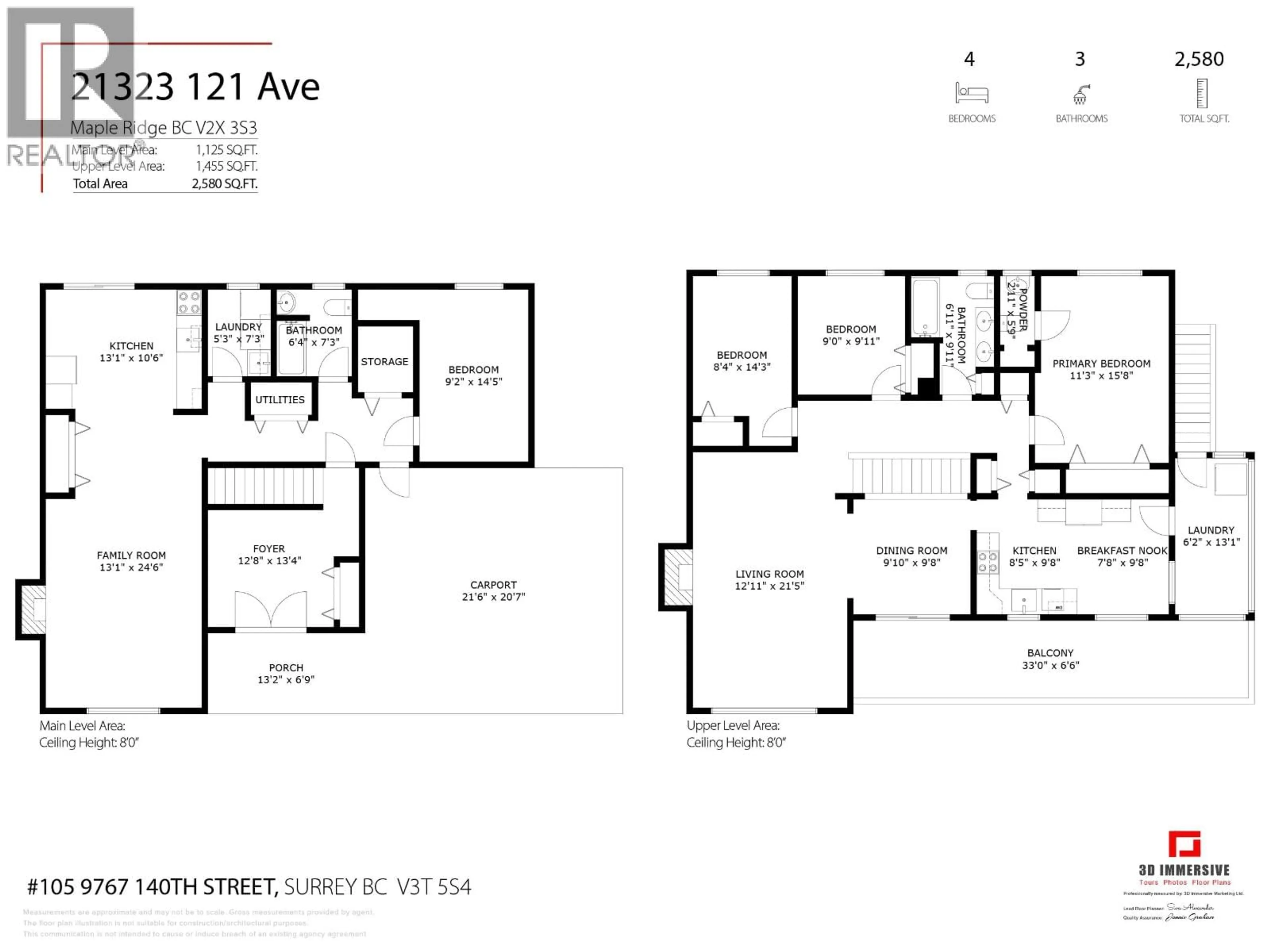 Floor plan for 21323 121 AVENUE, Maple Ridge British Columbia V2X3S3