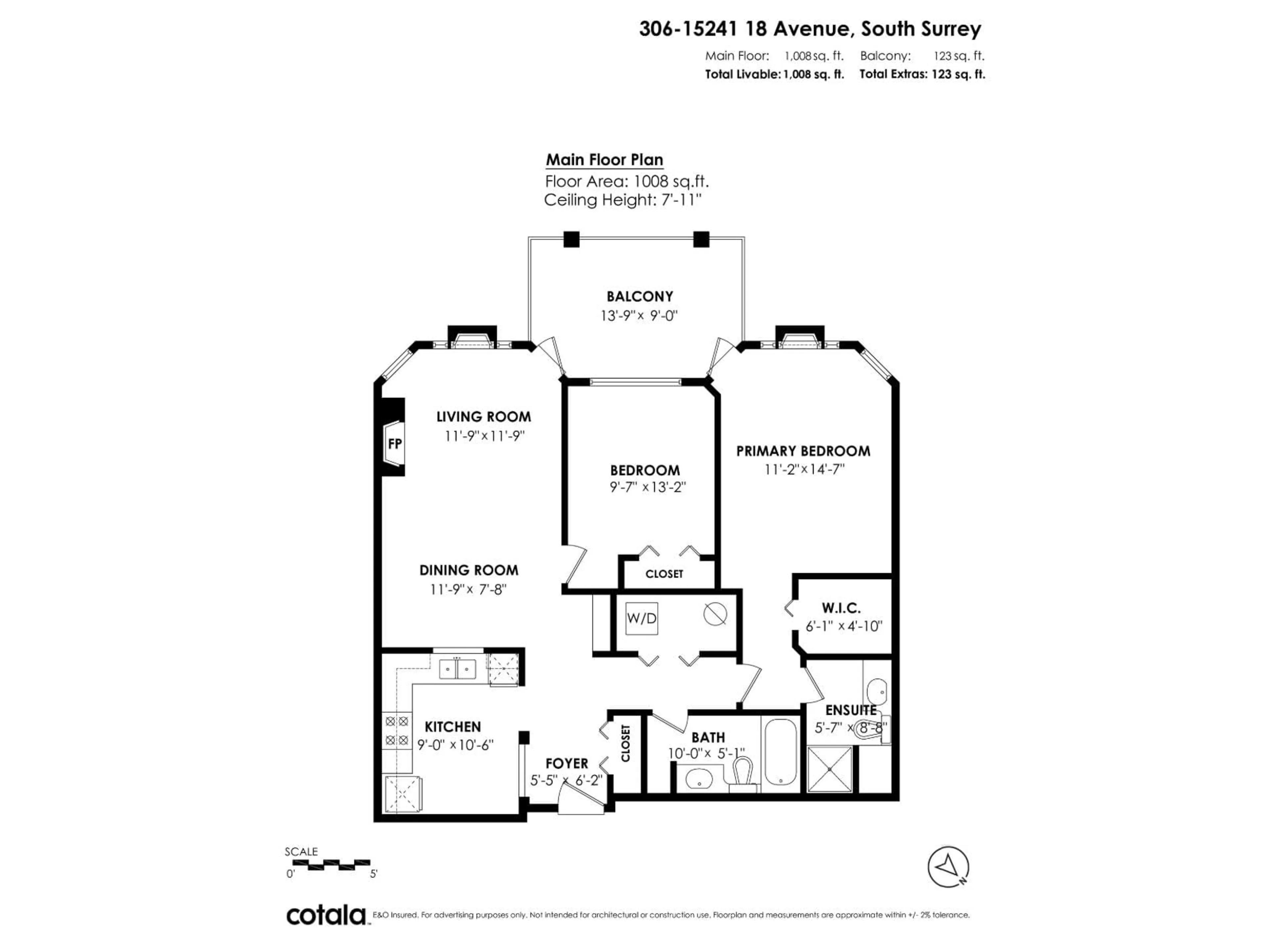 Floor plan for 306 - 15241 18, Surrey British Columbia V4A1W9