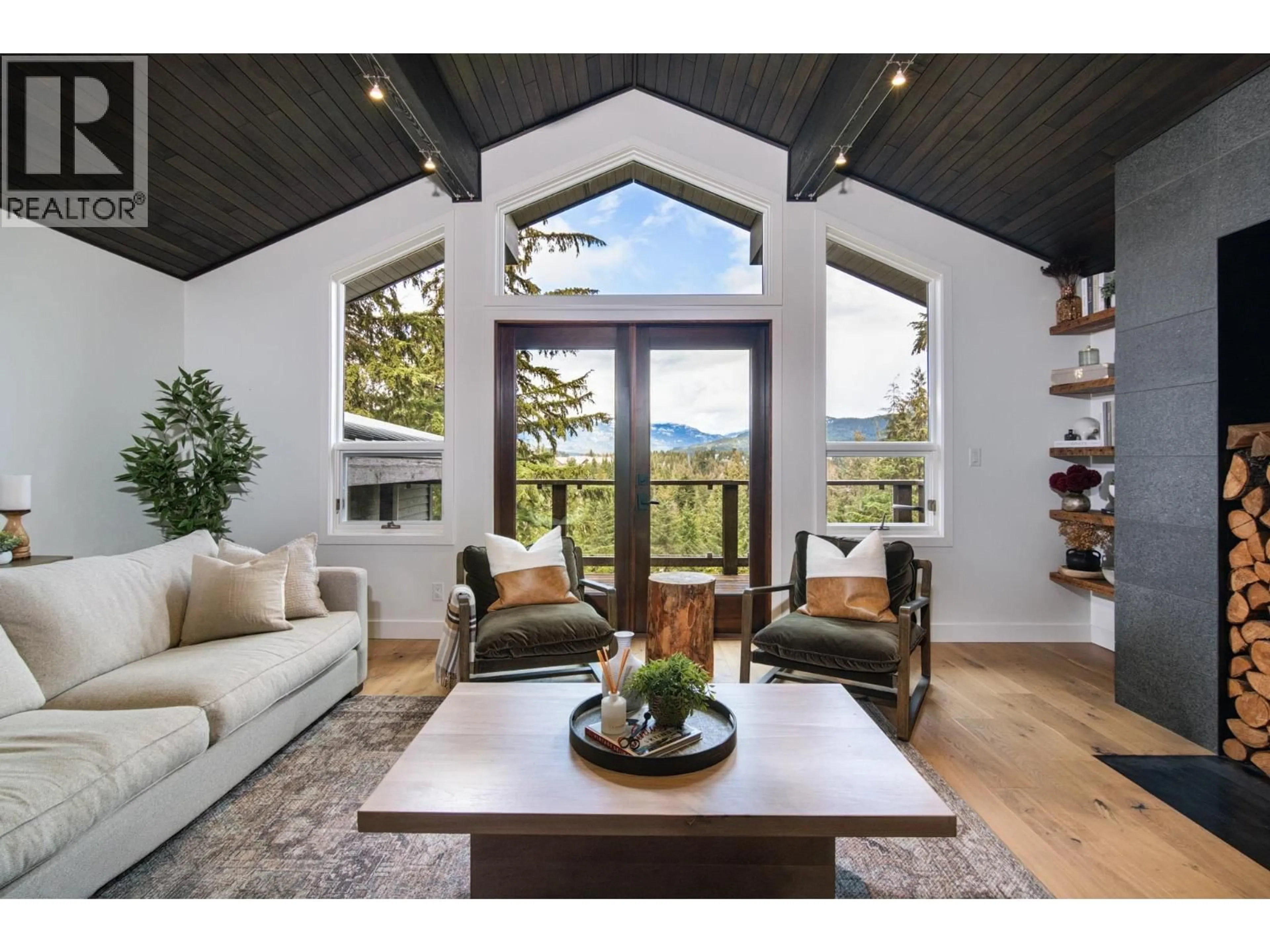 Living room with furniture, wood/laminate floor for 3369 PANORAMA RIDGE, Whistler British Columbia V8E0B8