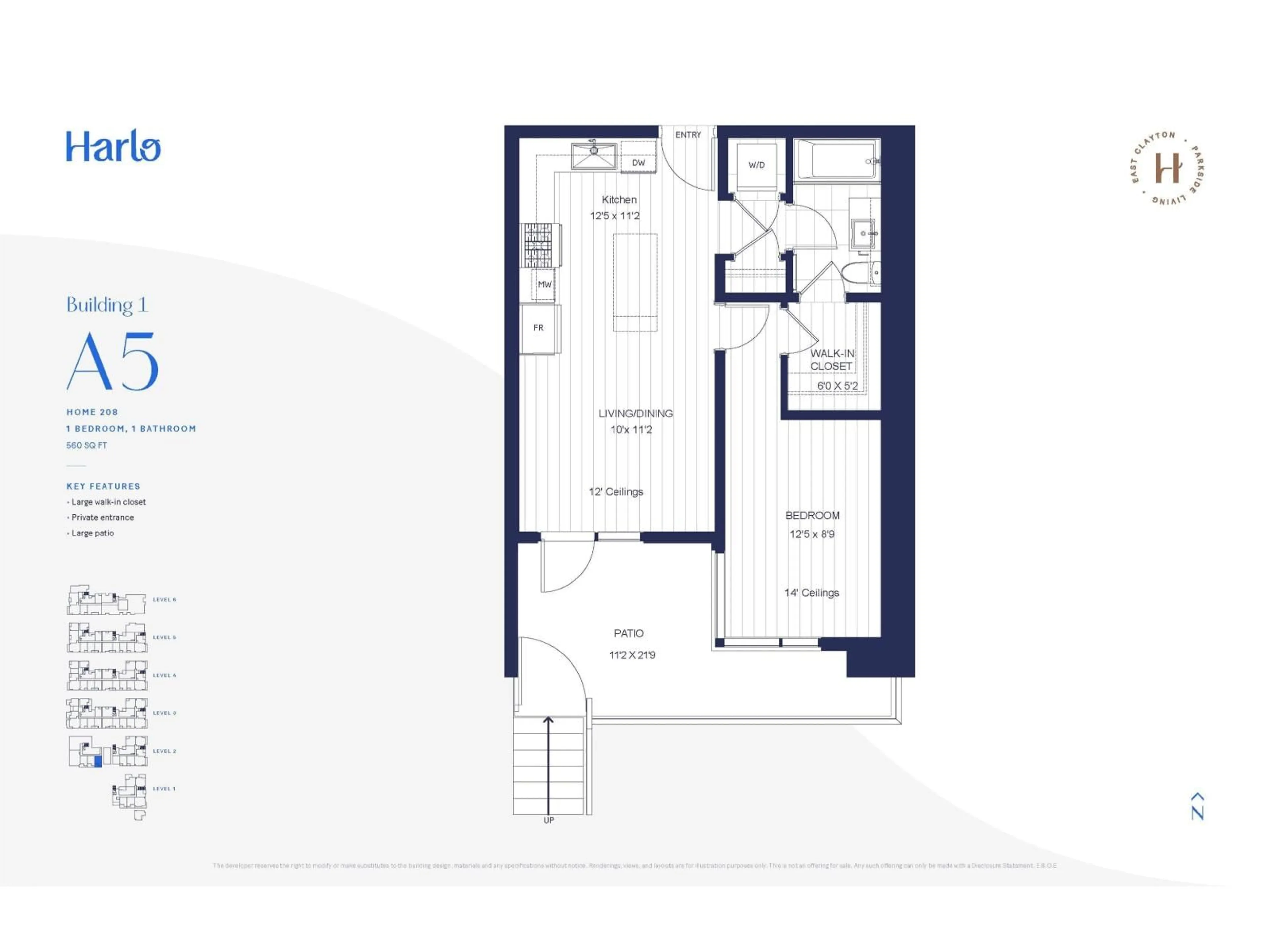 Floor plan for 208 - 19577 65B, Surrey British Columbia V4N6Y3