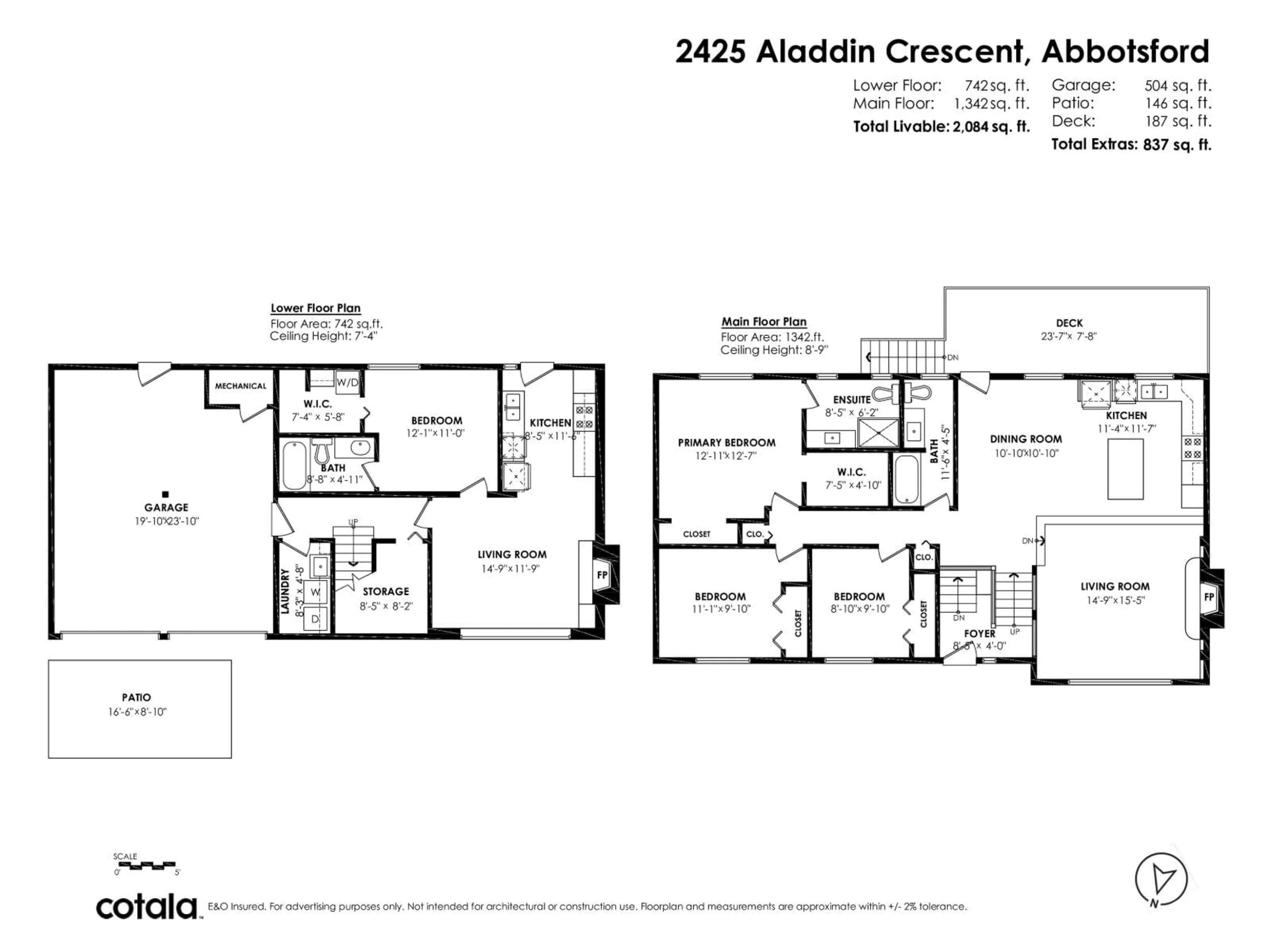 Floor plan for 2425 ALADDIN, Abbotsford British Columbia V2S5K7