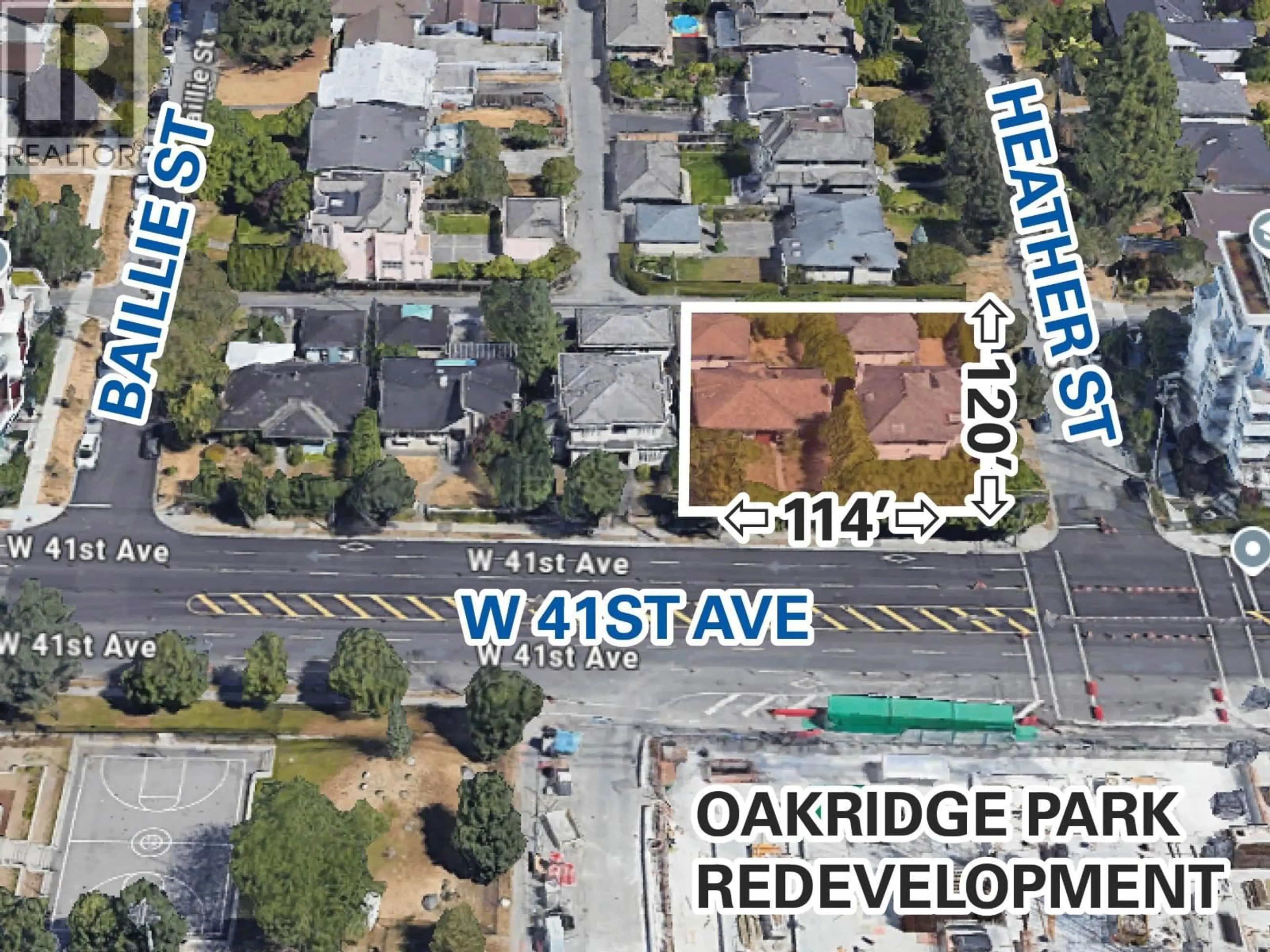 A pic from outside/outdoor area/front of a property/back of a property/a pic from drone, street for 5693 HEATHER STREET, Vancouver British Columbia V5Z3M3