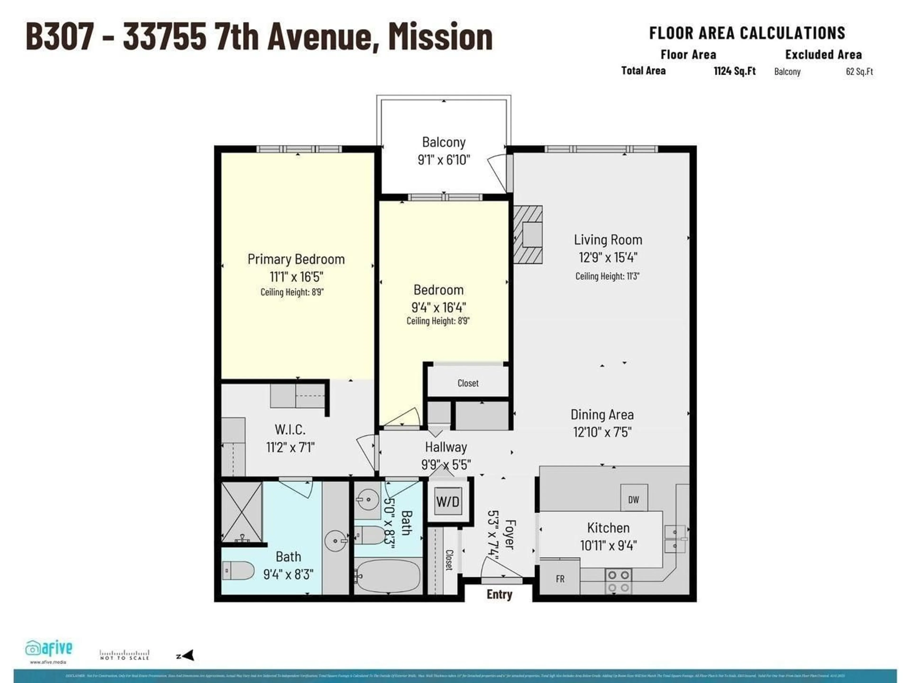 Floor plan for 307 - 33755 7TH, Mission British Columbia V2V0A4
