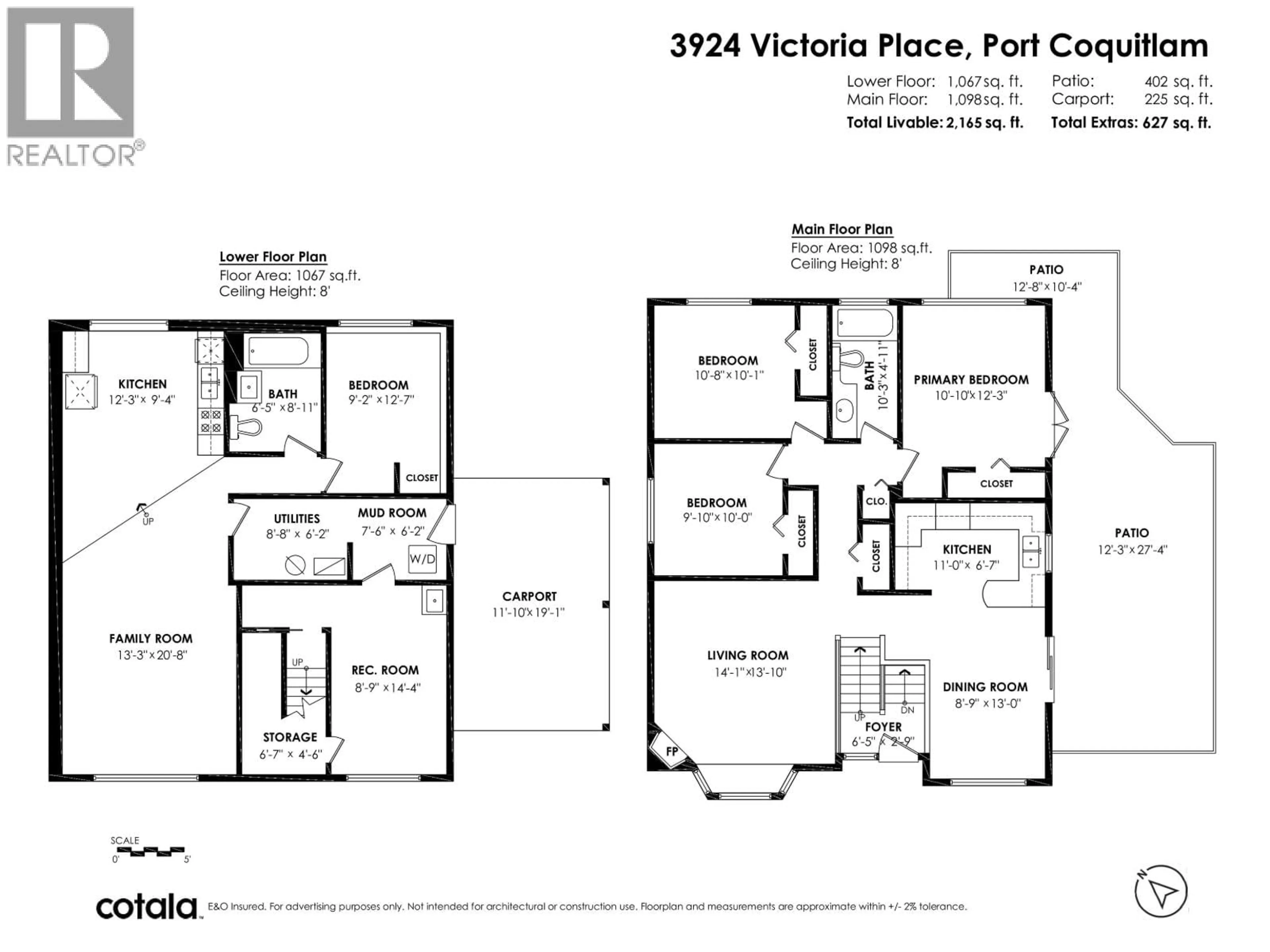 Floor plan for 3924 VICTORIA PLACE, Port Coquitlam British Columbia V3B5M1
