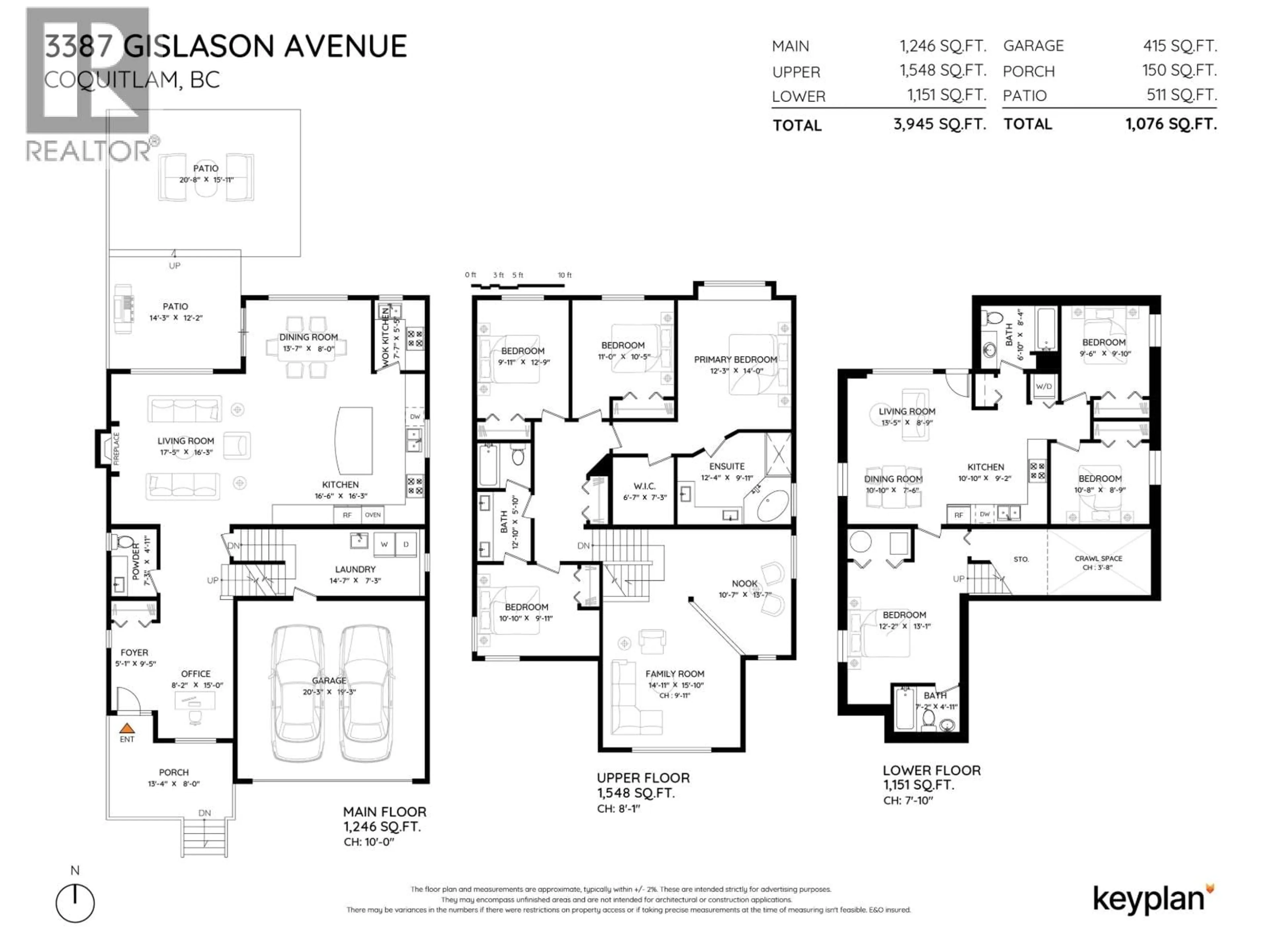 Floor plan for 3387 GISLASON AVENUE, Coquitlam British Columbia V3E0C5