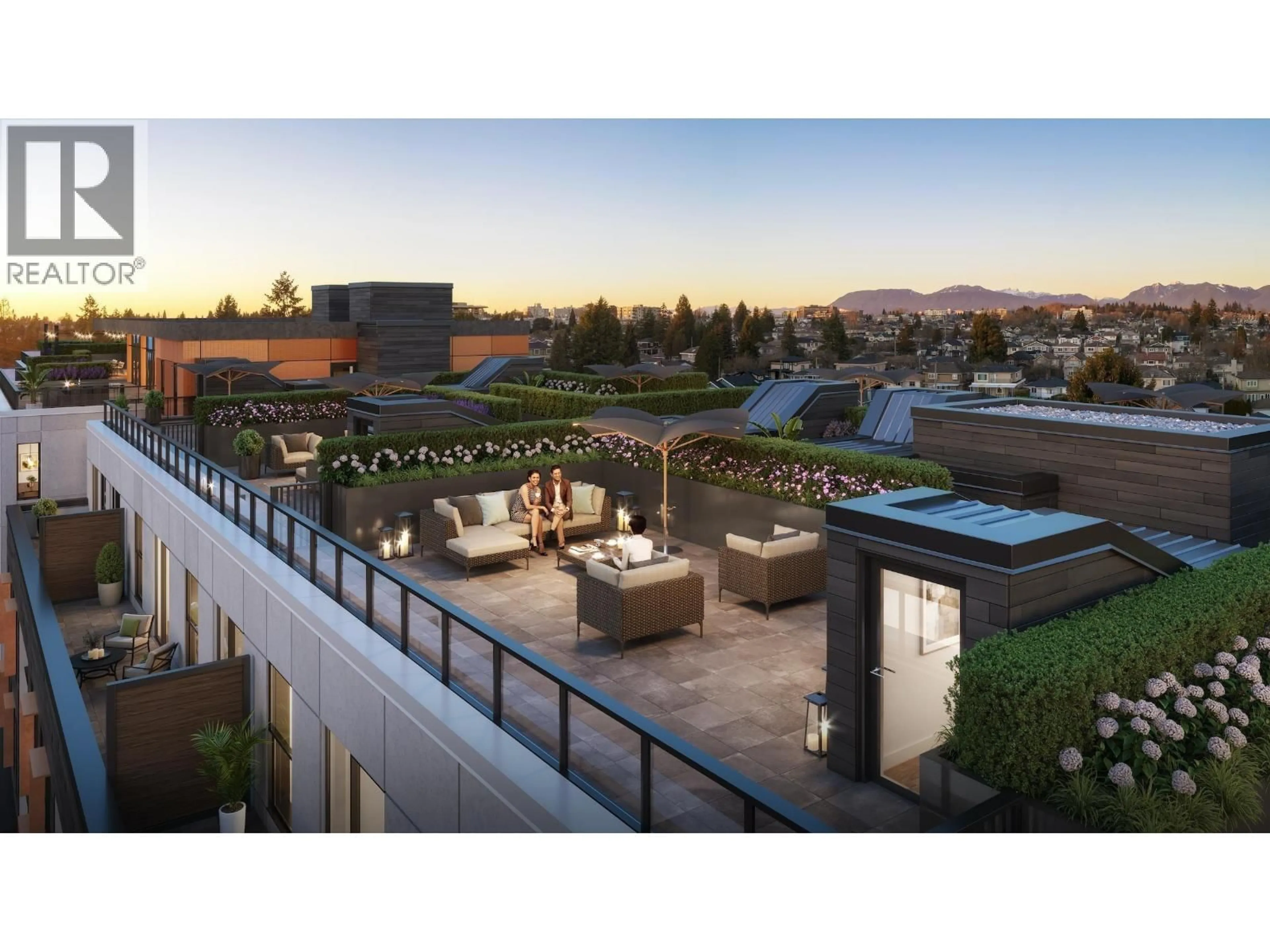 Patio, city buildings view from balcony for 319 - 203-263 49TH AVENUE, Vancouver British Columbia V5Y2Z8