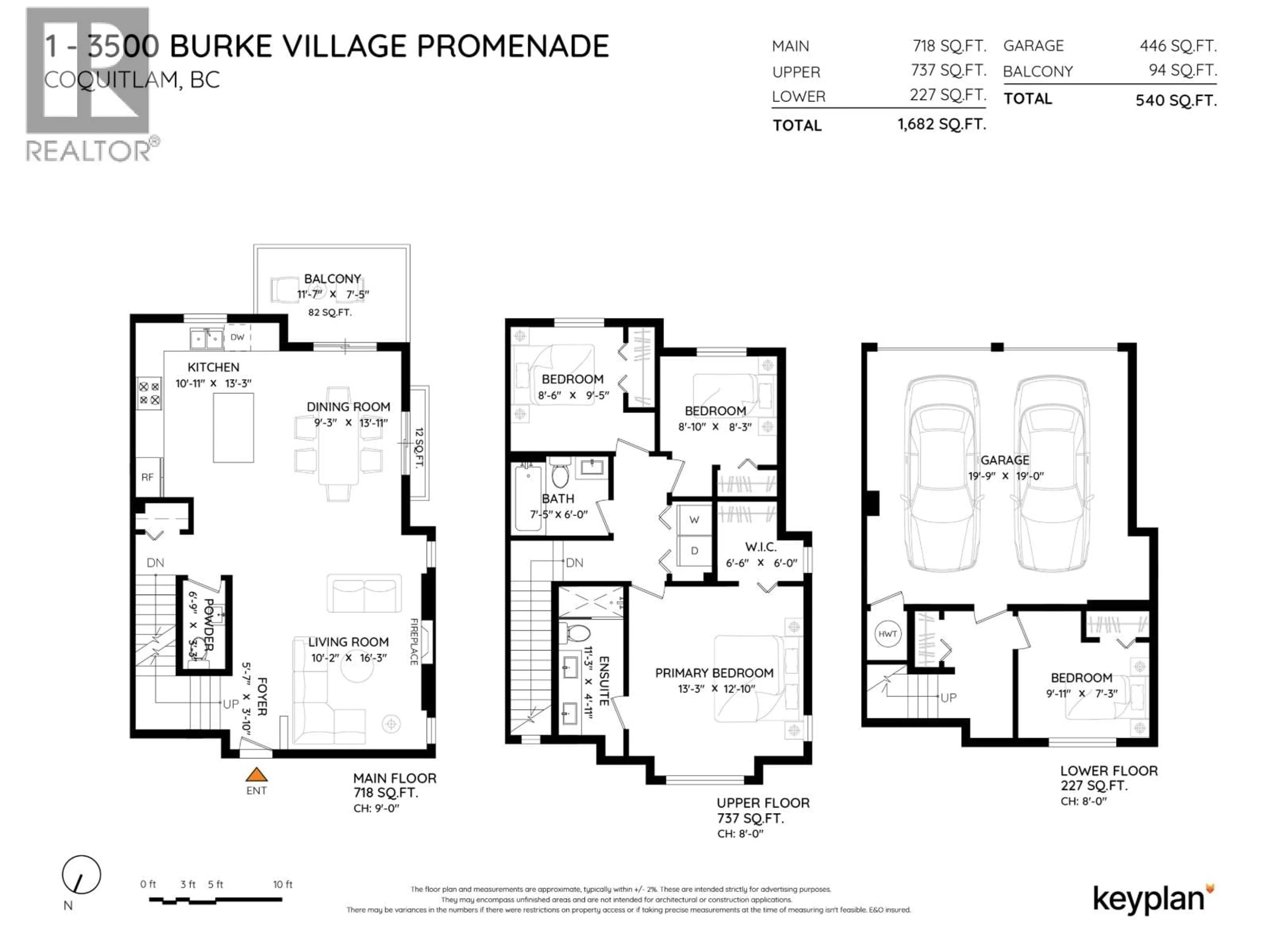 Floor plan for 1 - 3500 BURKE VILLAGE PROMENADE, Coquitlam British Columbia V3E0N2