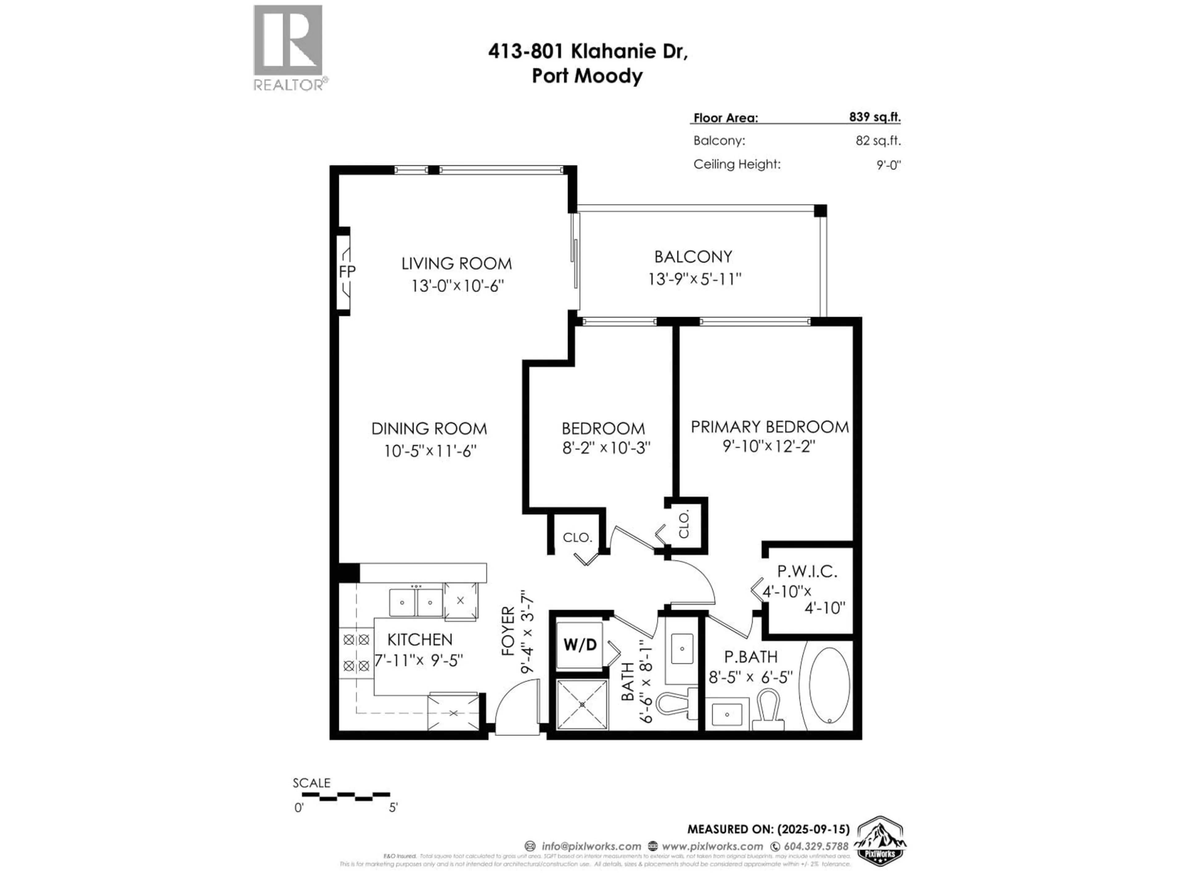 Floor plan for 413 - 801 KLAHANIE DRIVE, Port Moody British Columbia V3H5K4