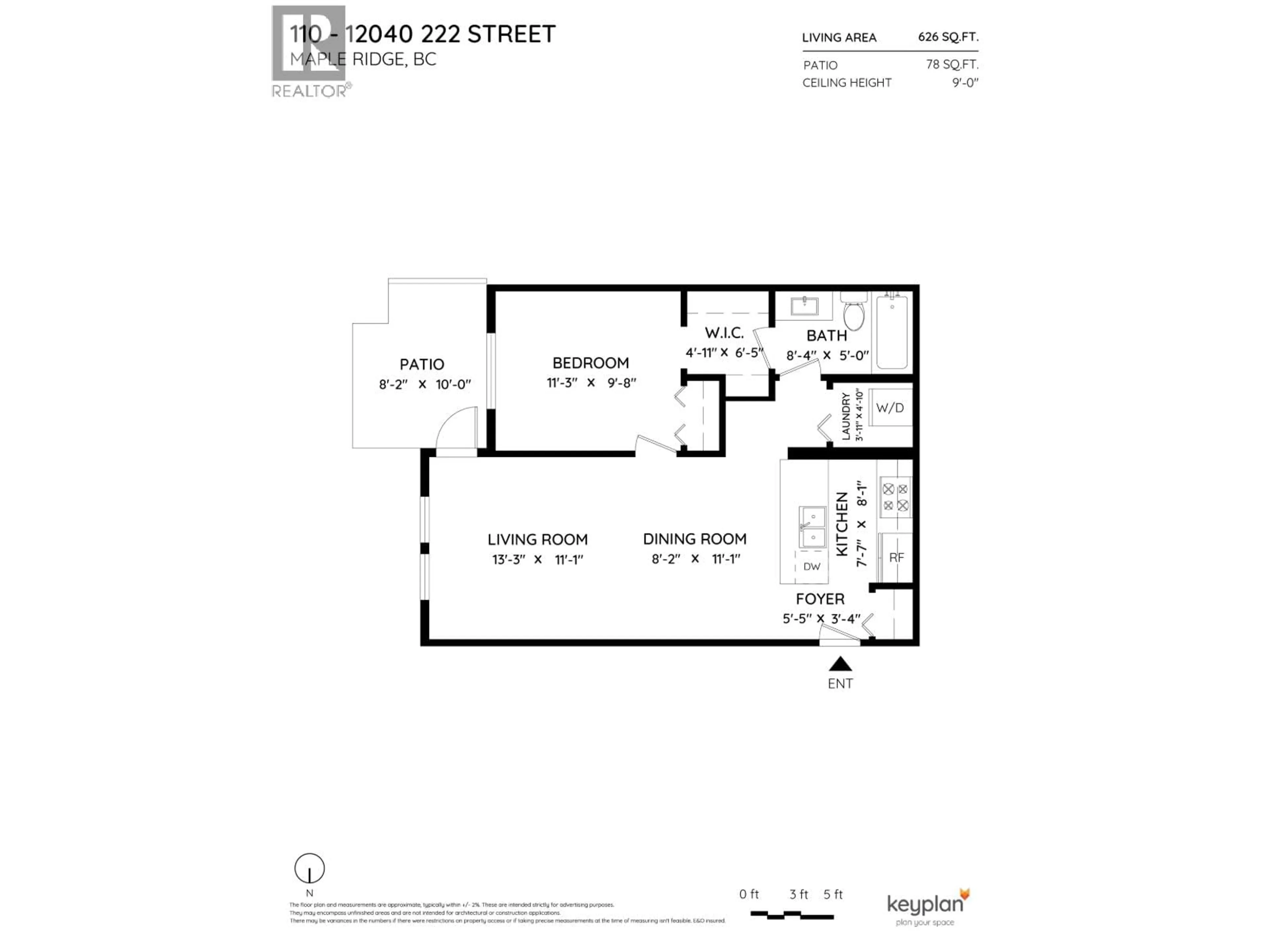 Floor plan for 110 - 12040 222 STREET, Maple Ridge British Columbia V2X9G8