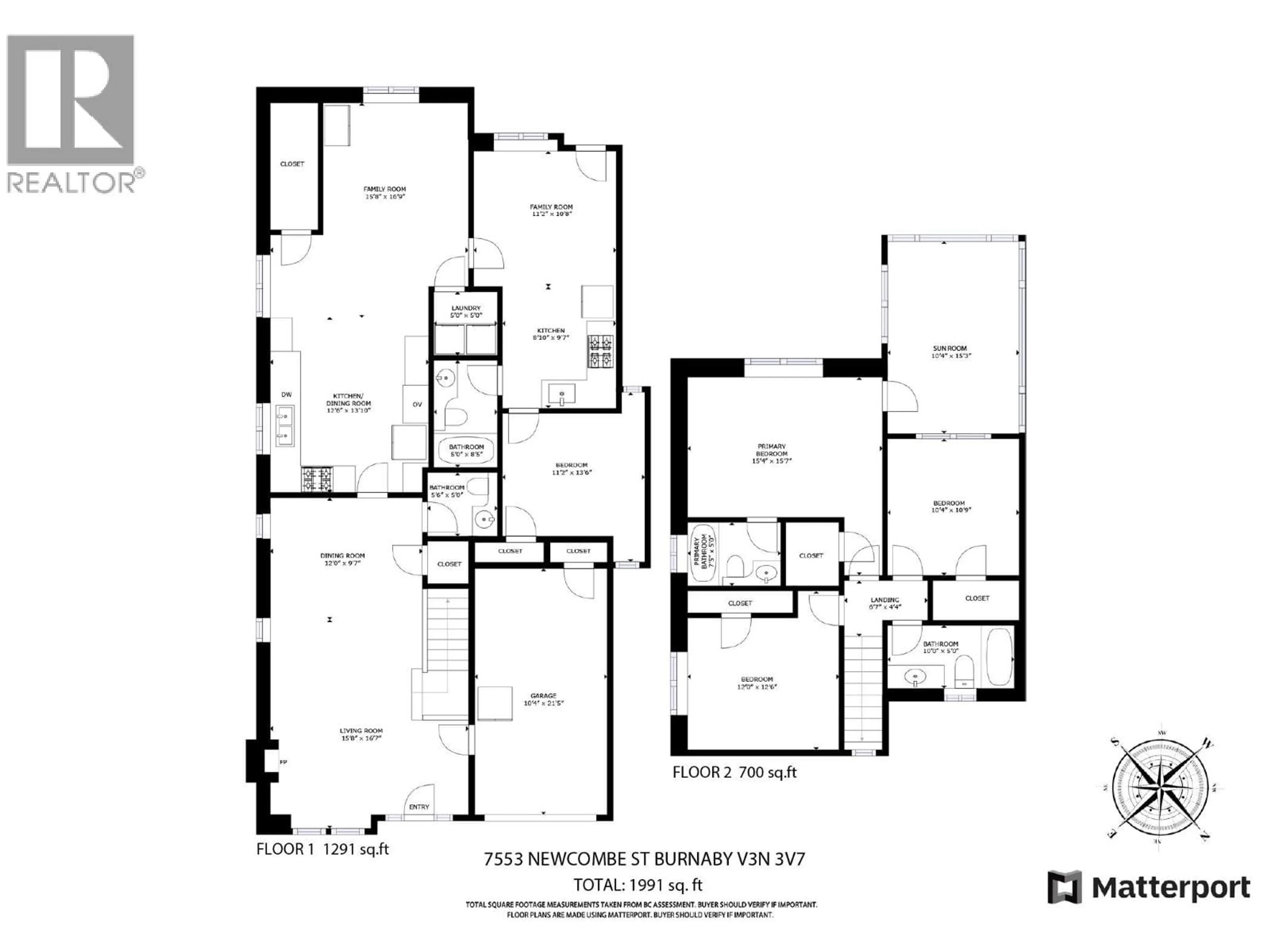 Floor plan for 7553 NEWCOMBE STREET, Burnaby British Columbia V3N3V7