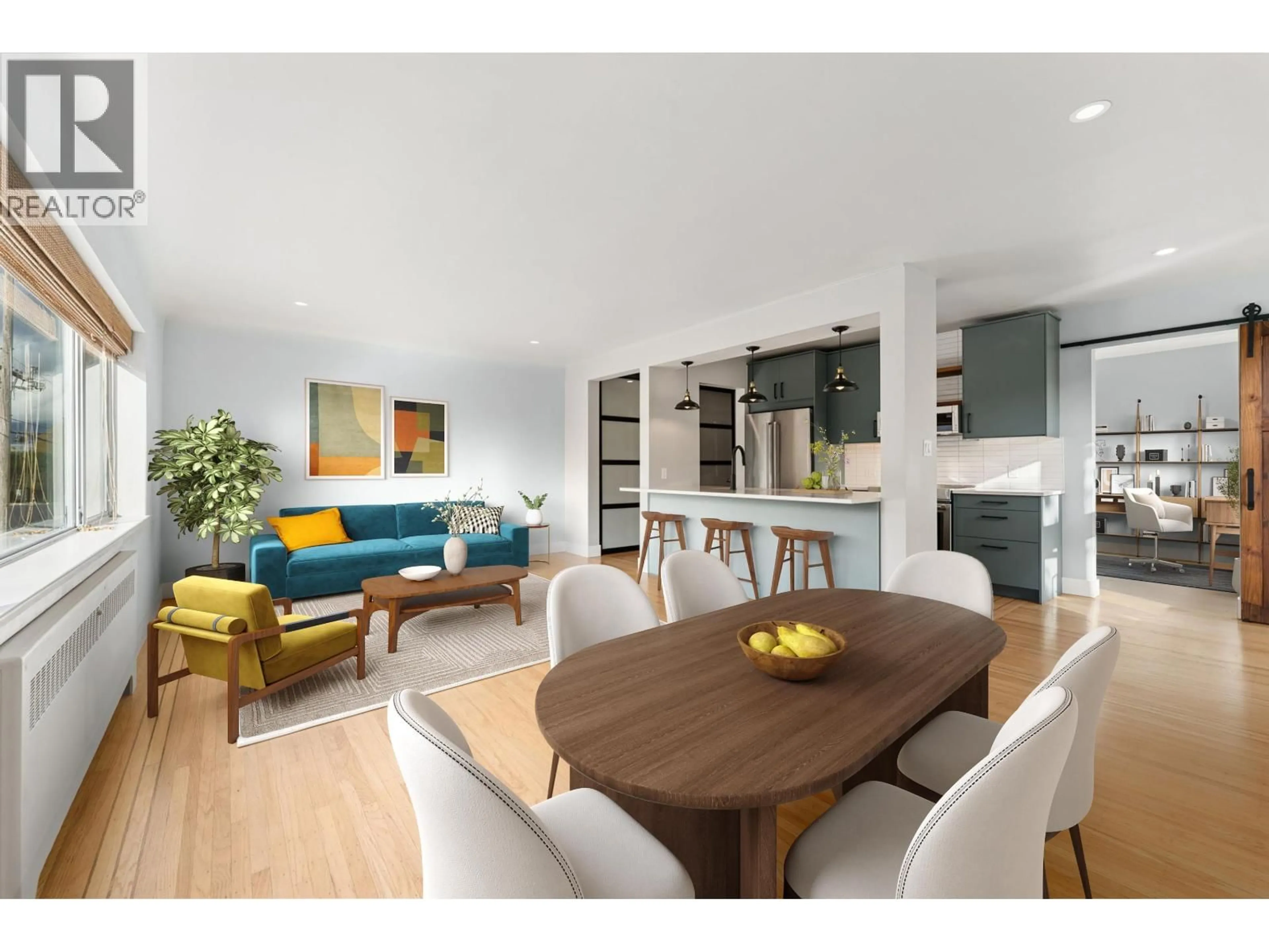 Open concept kitchen, wood/laminate floor for 103 - 2776 PINE STREET, Vancouver British Columbia V6J3G2