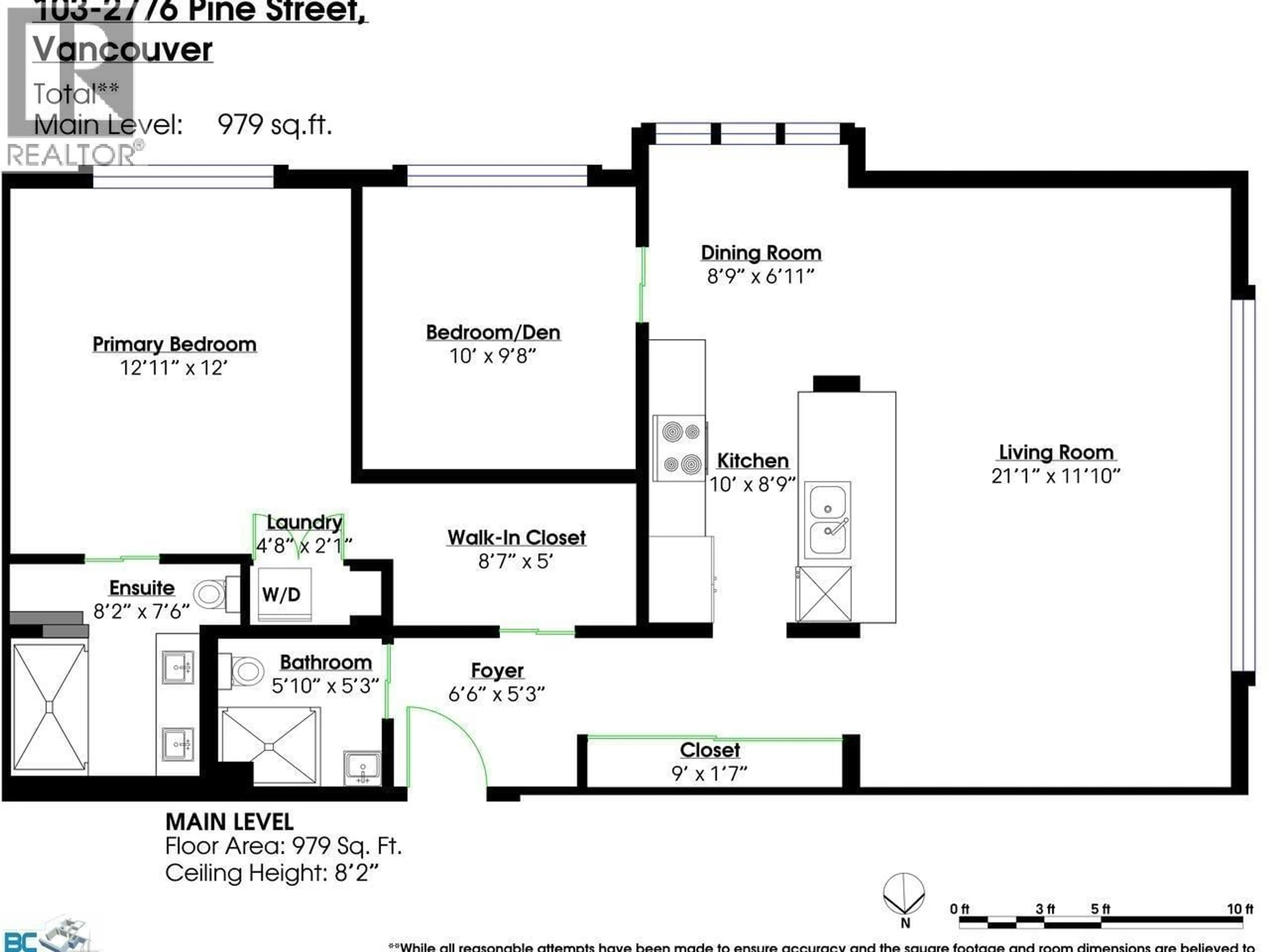 Floor plan for 103 - 2776 PINE STREET, Vancouver British Columbia V6J3G2