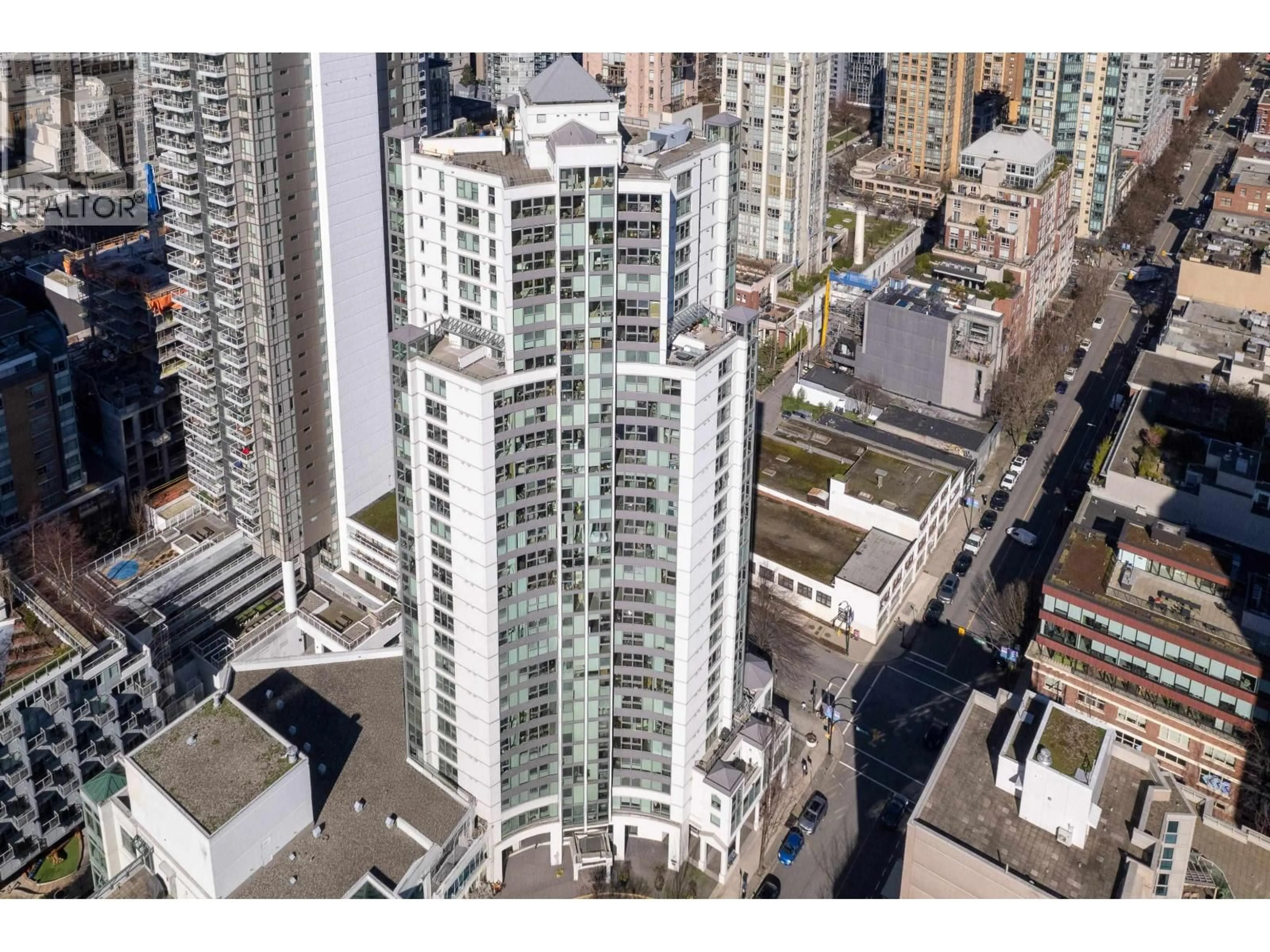 A pic from outside/outdoor area/front of a property/back of a property/a pic from drone, city buildings view from balcony for 1503 - 1323 HOMER STREET, Vancouver British Columbia V6B5T1